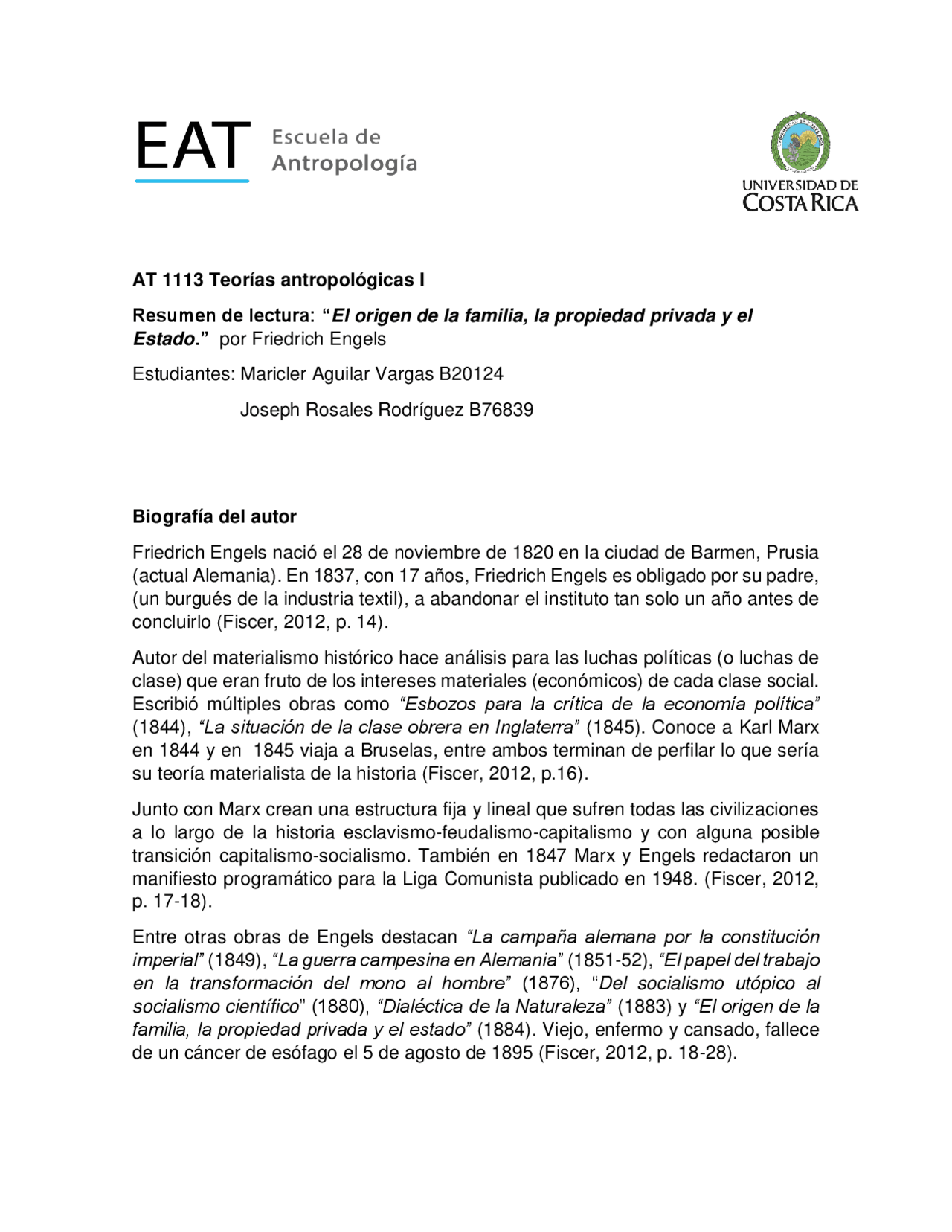 Resumen De Lectura El Origen De La Familia La Propiedad Privada Y El Estado Por Friedrich Engels Docsity