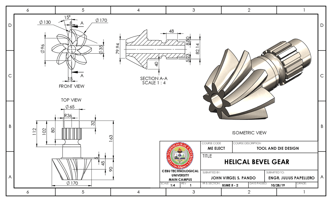 Helical Bevel Gear Design - Docsity