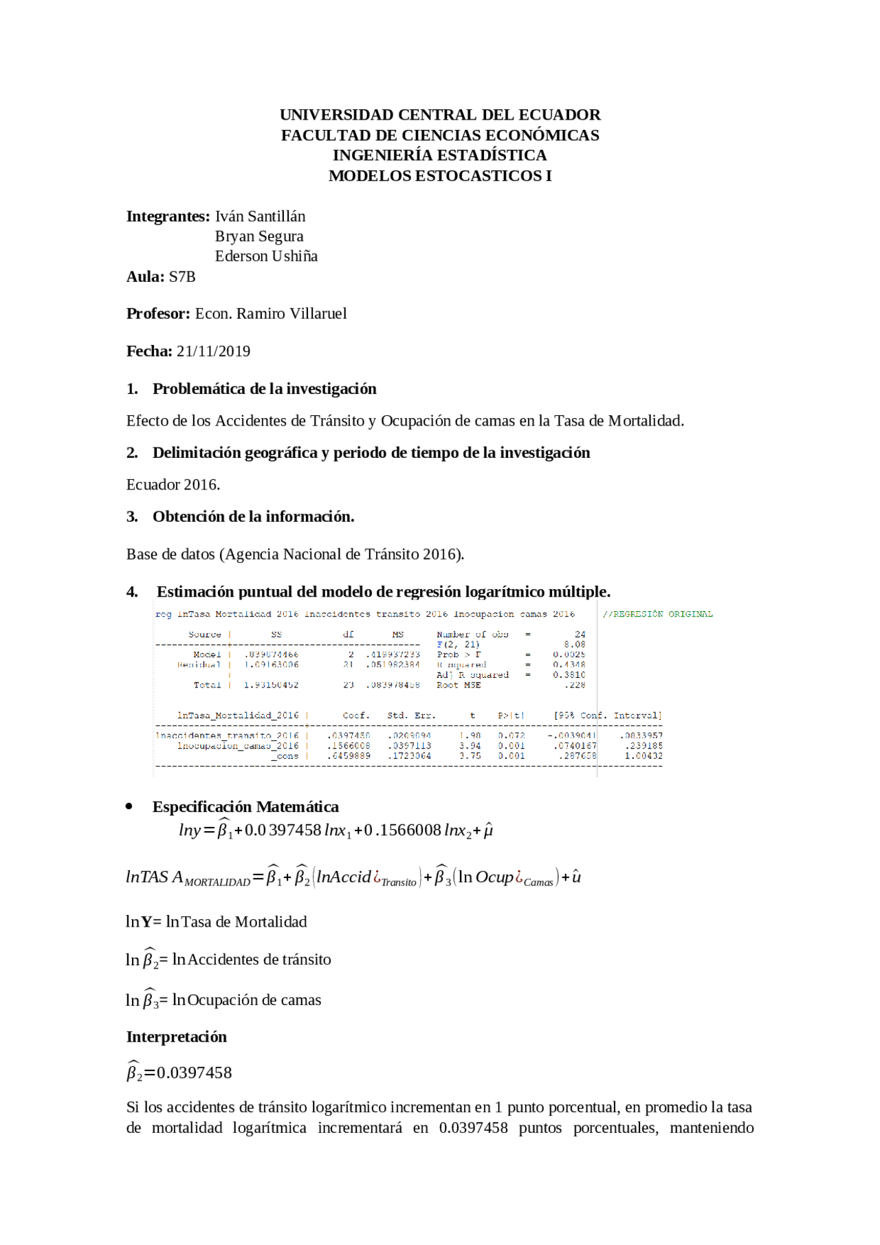 Modelación Proyecto de estocasticos 1 Docsity