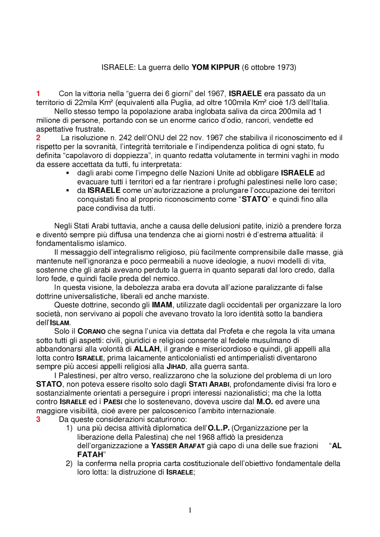 Guerra del Kippur, cause e conseguenze