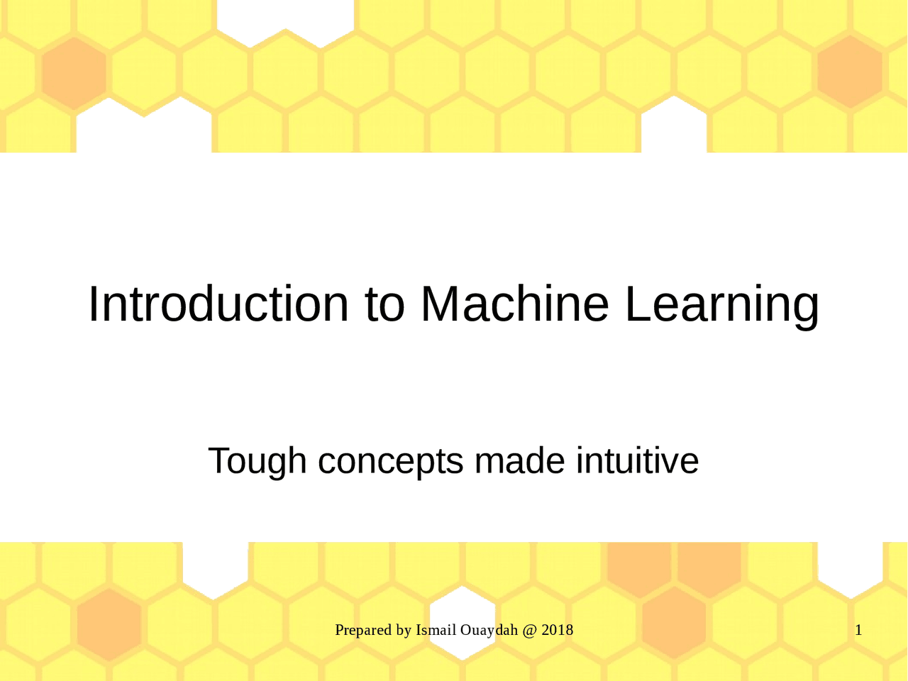 Introduction to Machine Learning - Docsity