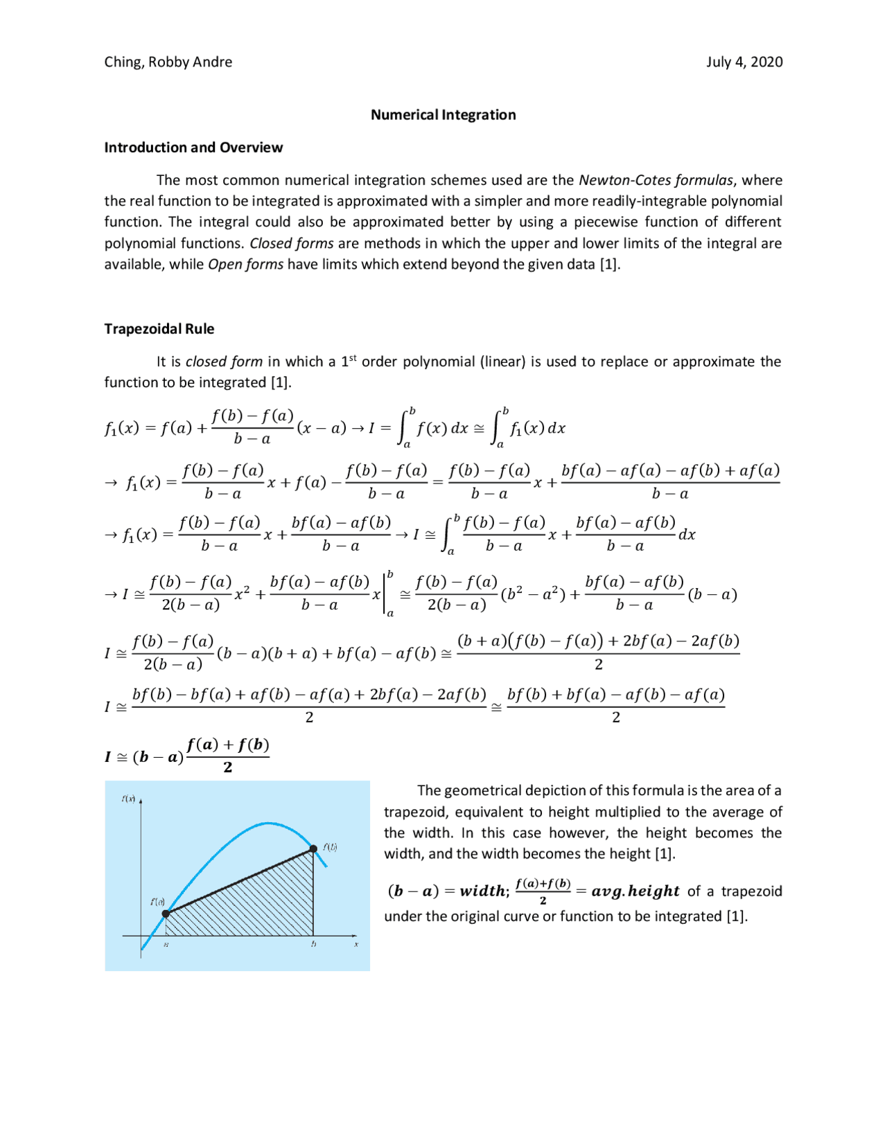 Numerical Integration methods - Docsity