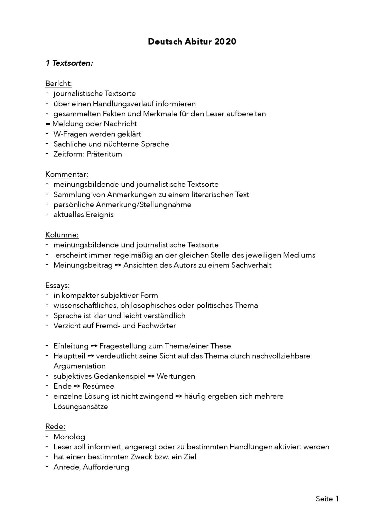 Mündliche Prüfung Deutsch Abitur Beispielaufgaben Überblick Deutsch für das Abitur 2020 - Docsity