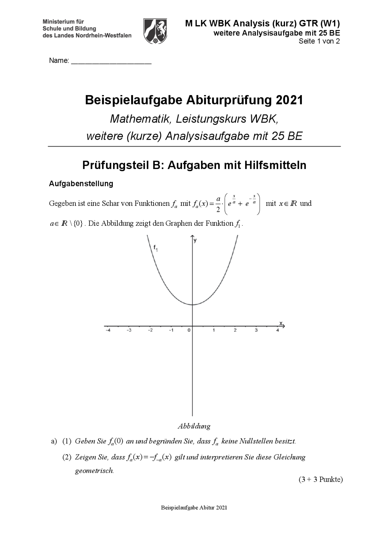 Mündliche Prüfung Mathe Abitur Beispielaufgaben Nrw