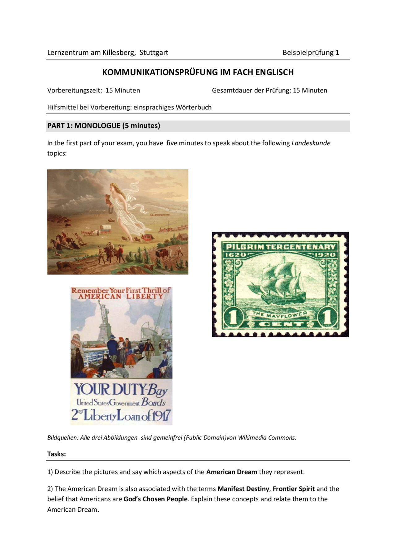 Beispiel einer Kommunikationsprüfung im Fach Englisch | Abiturprüfungen ...