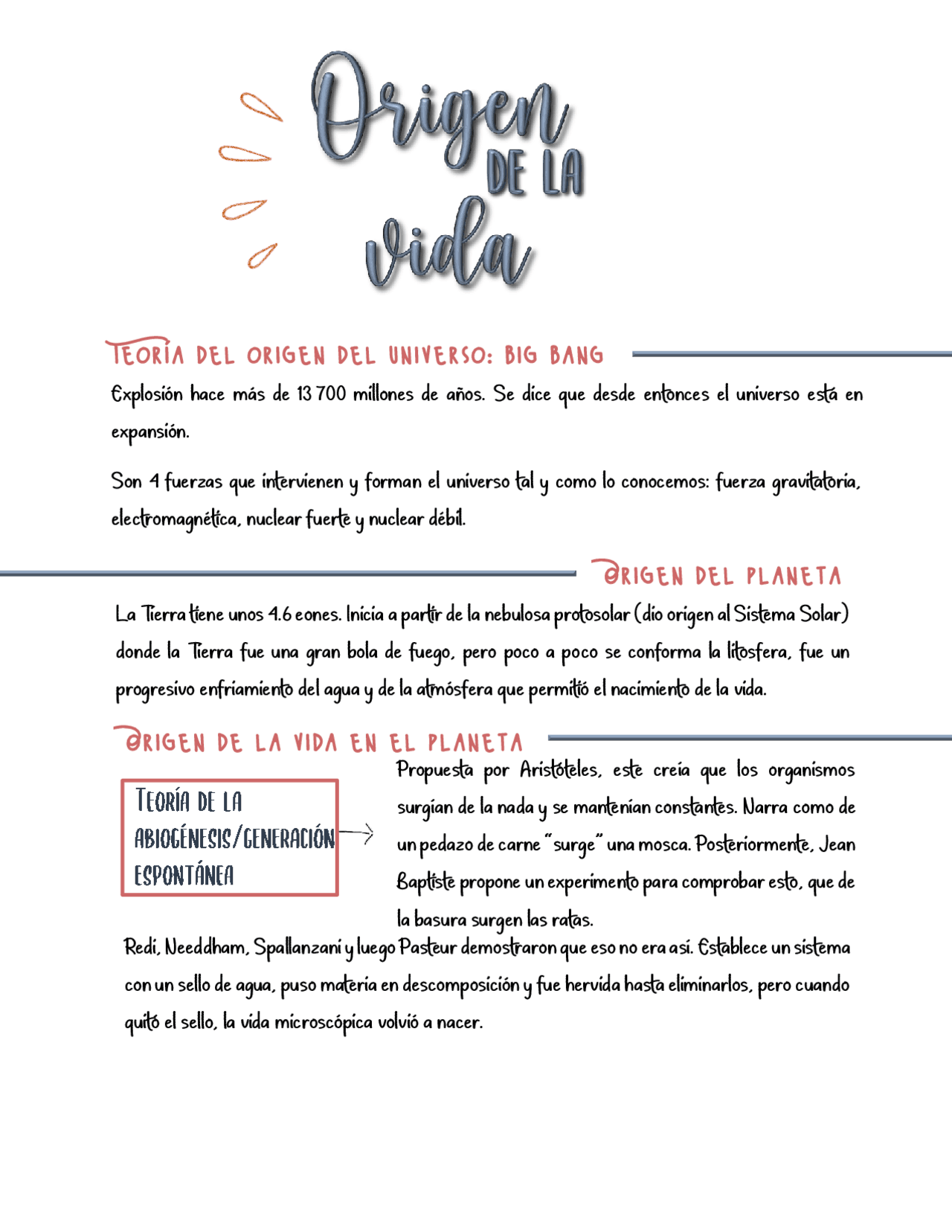 Origen y evolución de la vida - Docsity