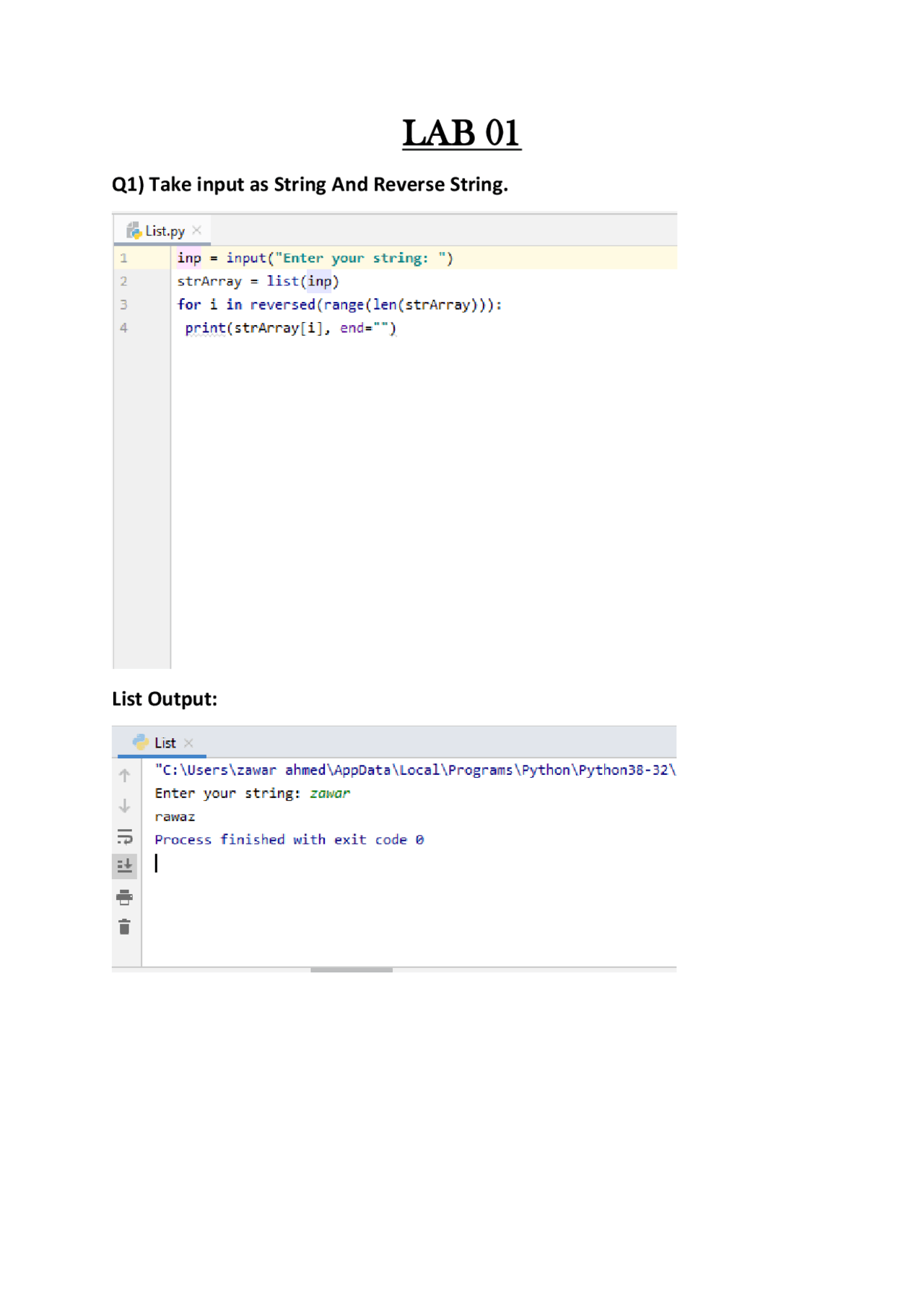Python codes lab work - Docsity