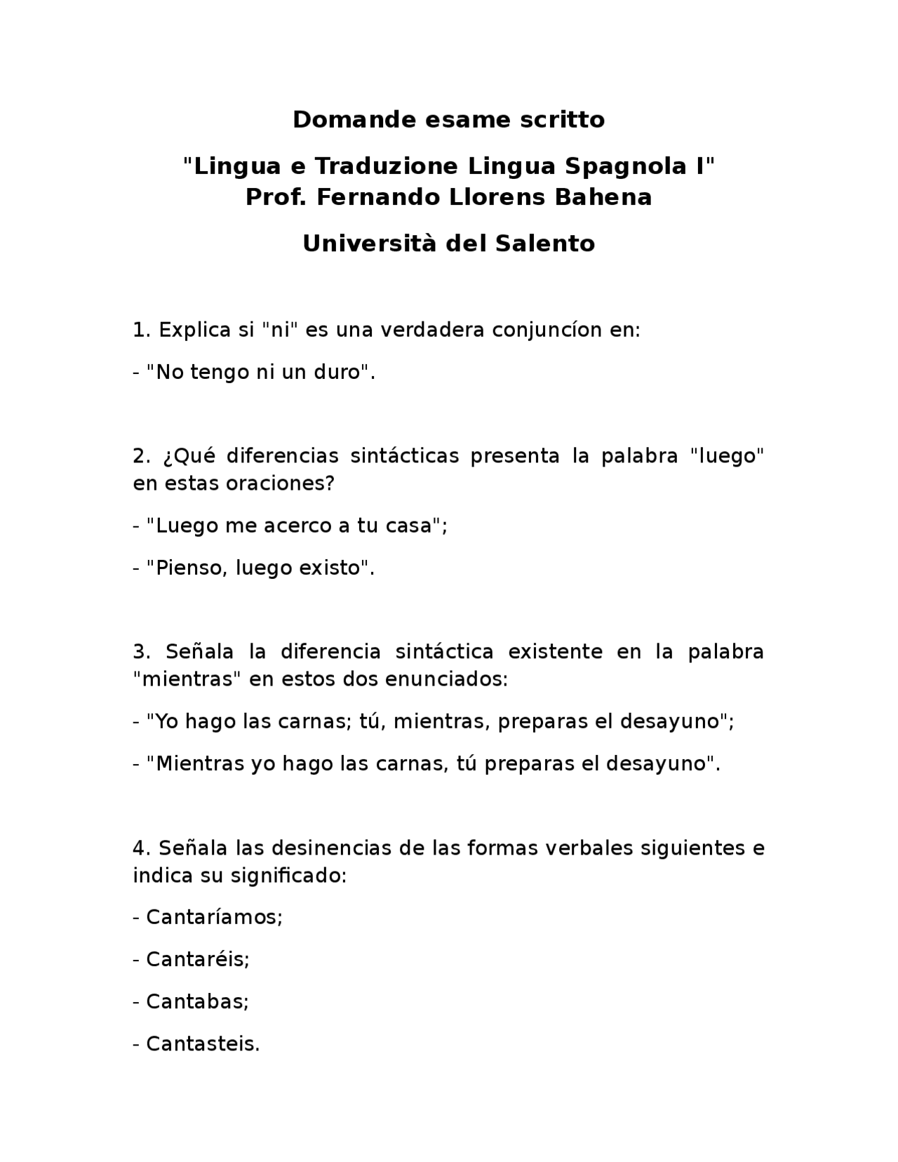 Domande Esame Scritto Domande Esame Scritto