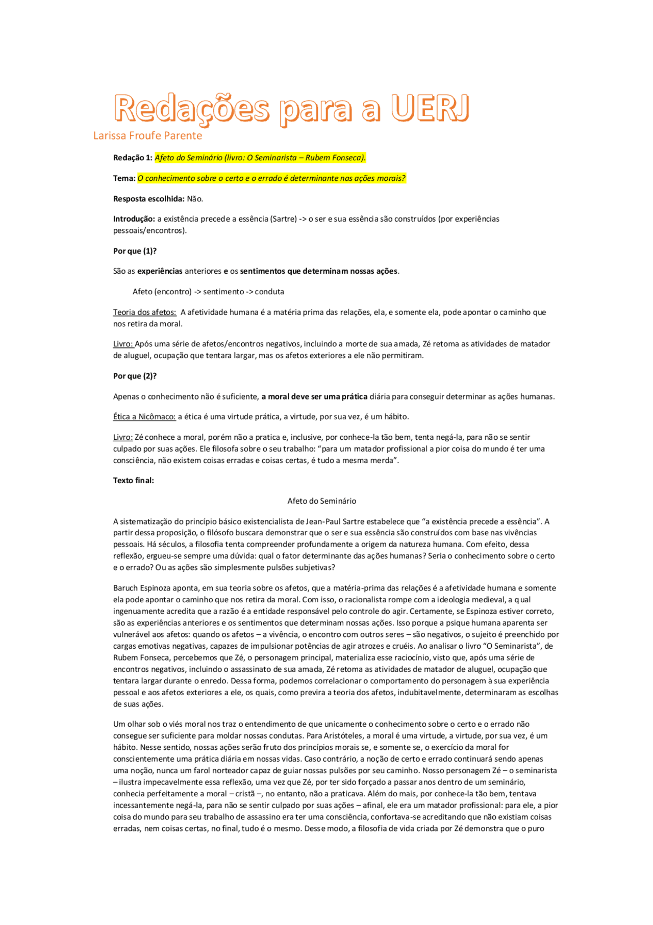 Modelo De Redação Uerj - NAZAEDU