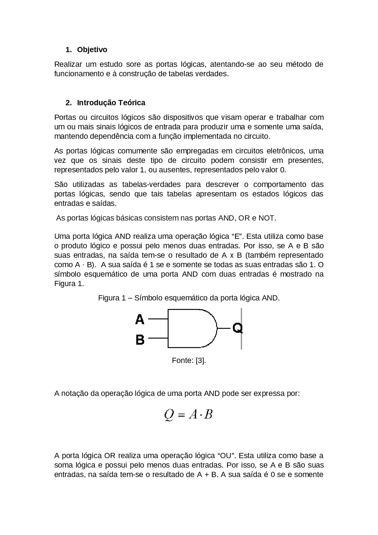 Portas lógicas e tabela verdade Trabalhos Eletrônica Docsity