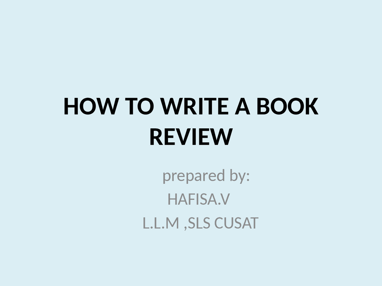 How to write a book review - Docsity