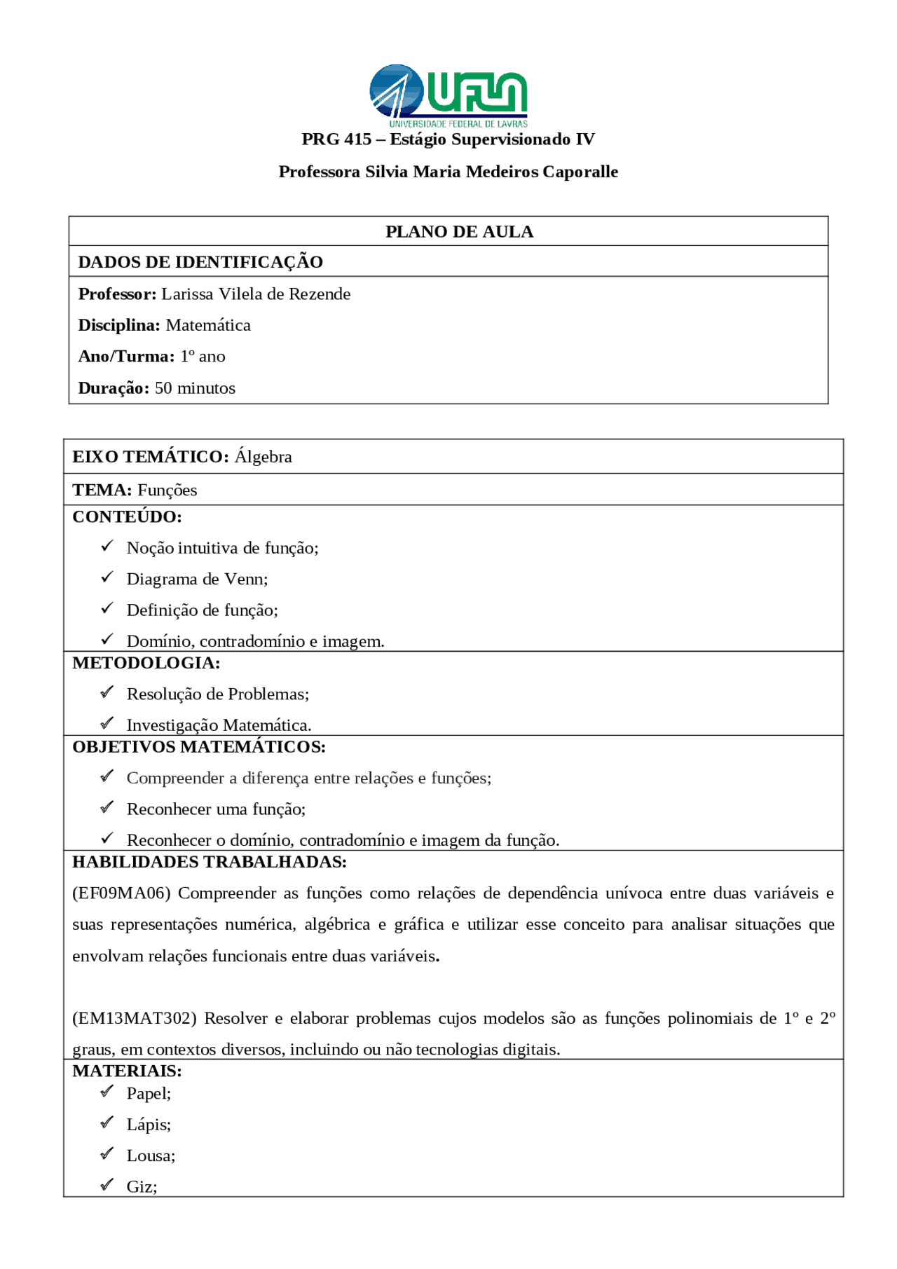 Plano De Aula De Matematica Para 1 Ano - HerbsEdu