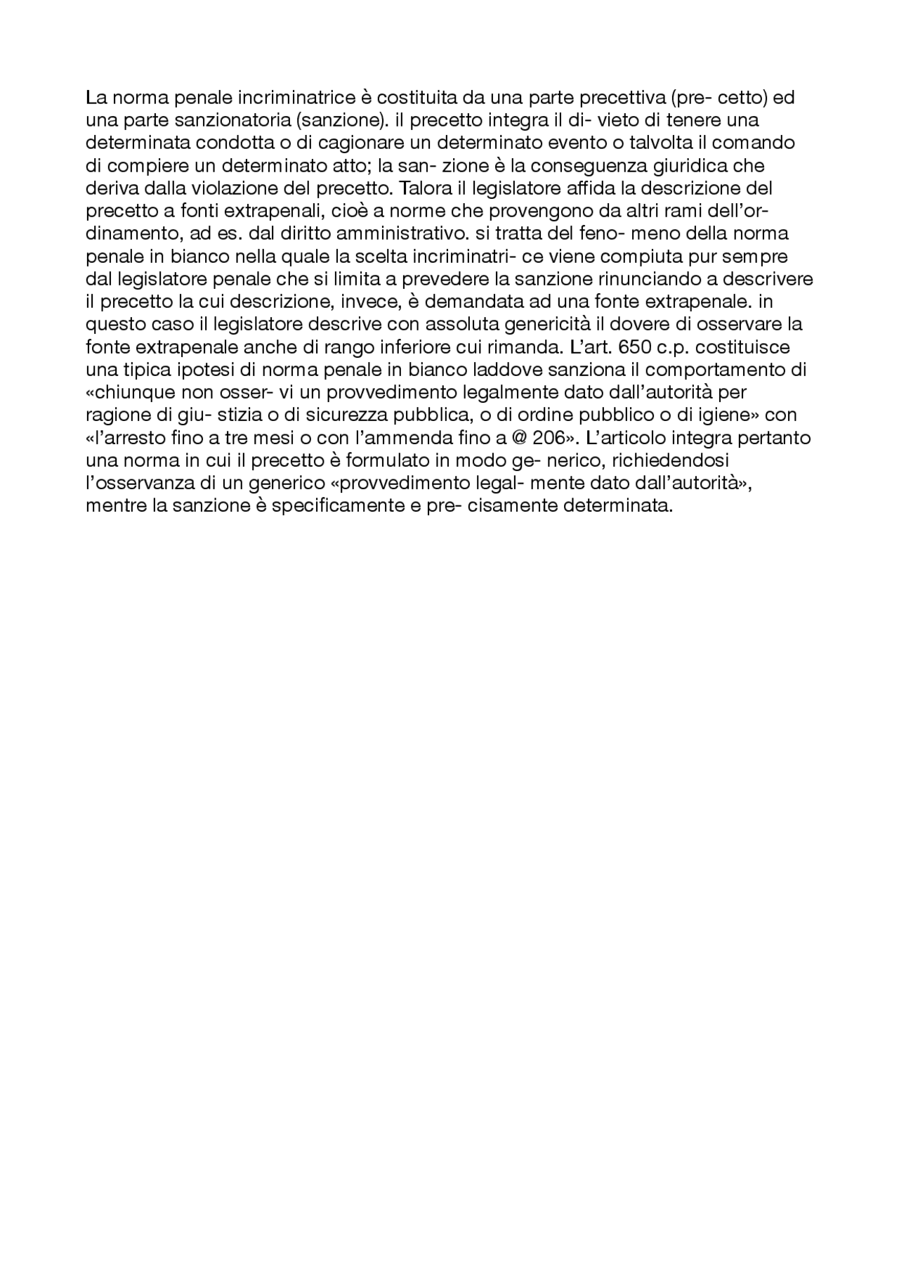 Norma penale in bianco Docsity