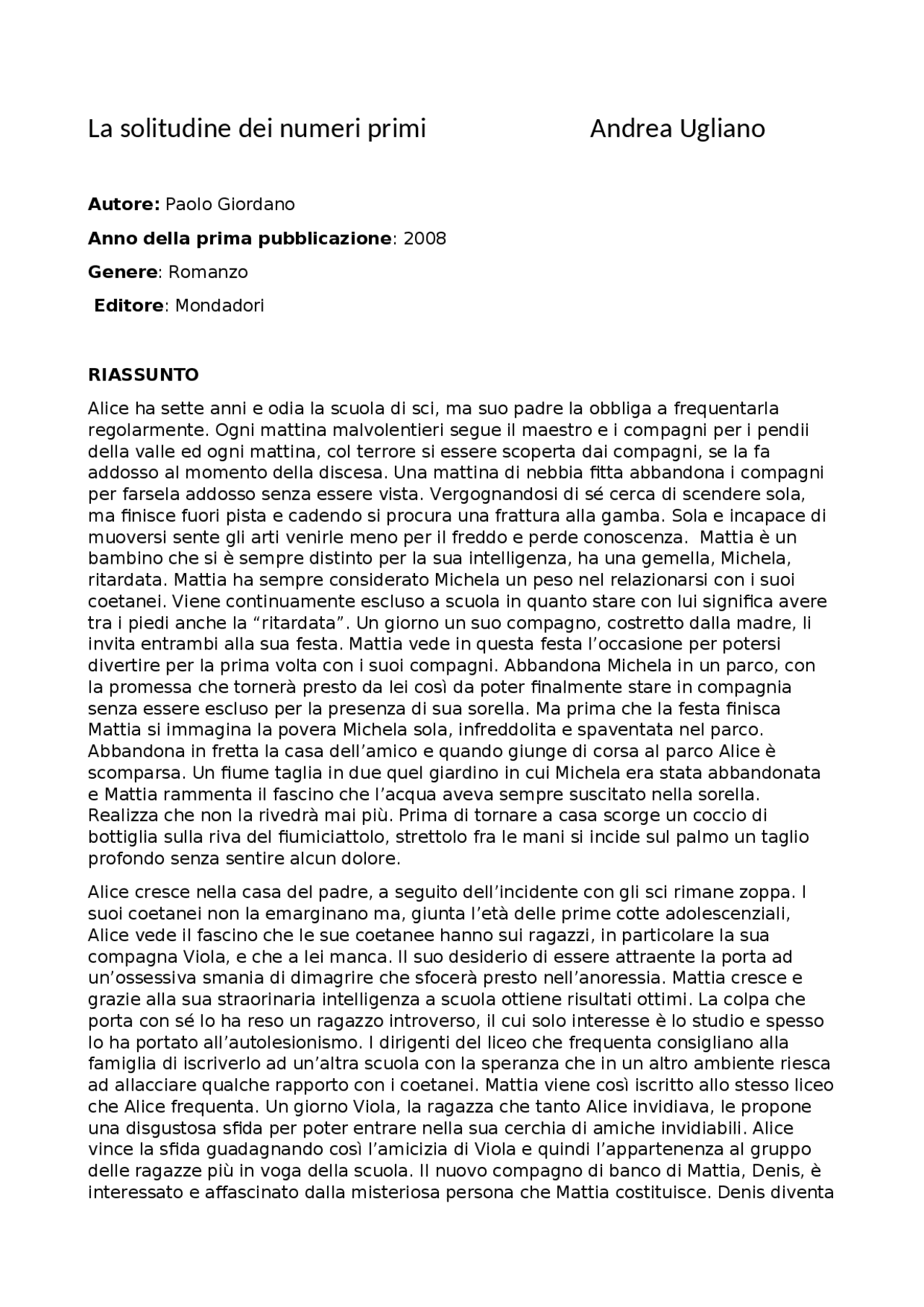 la-solitudine-dei-numeri-primi-scheda-libro-docsity