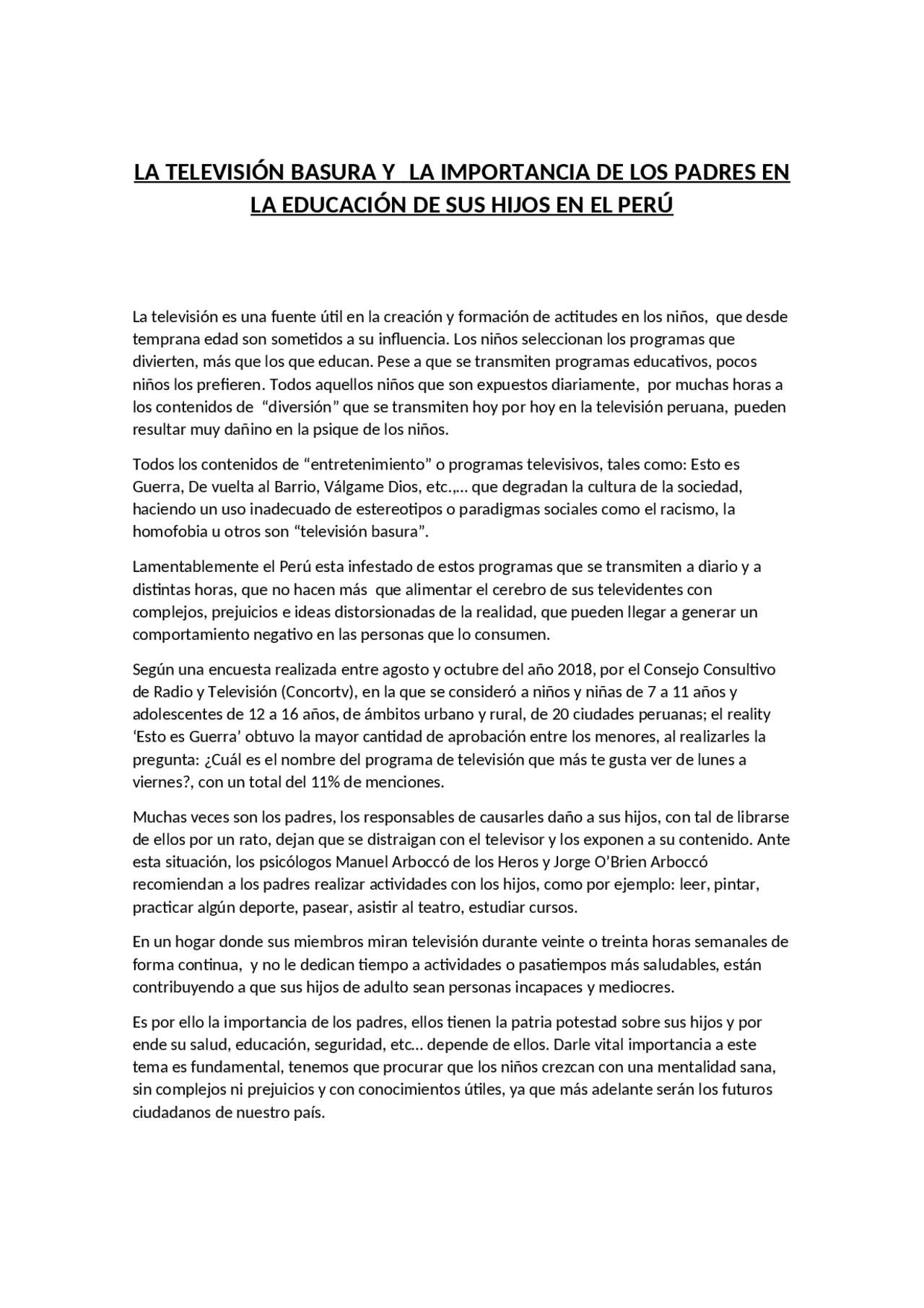 La televisión basura y sus consecuencias. Docsity La televisión basura y sus consecuencias. Docsity