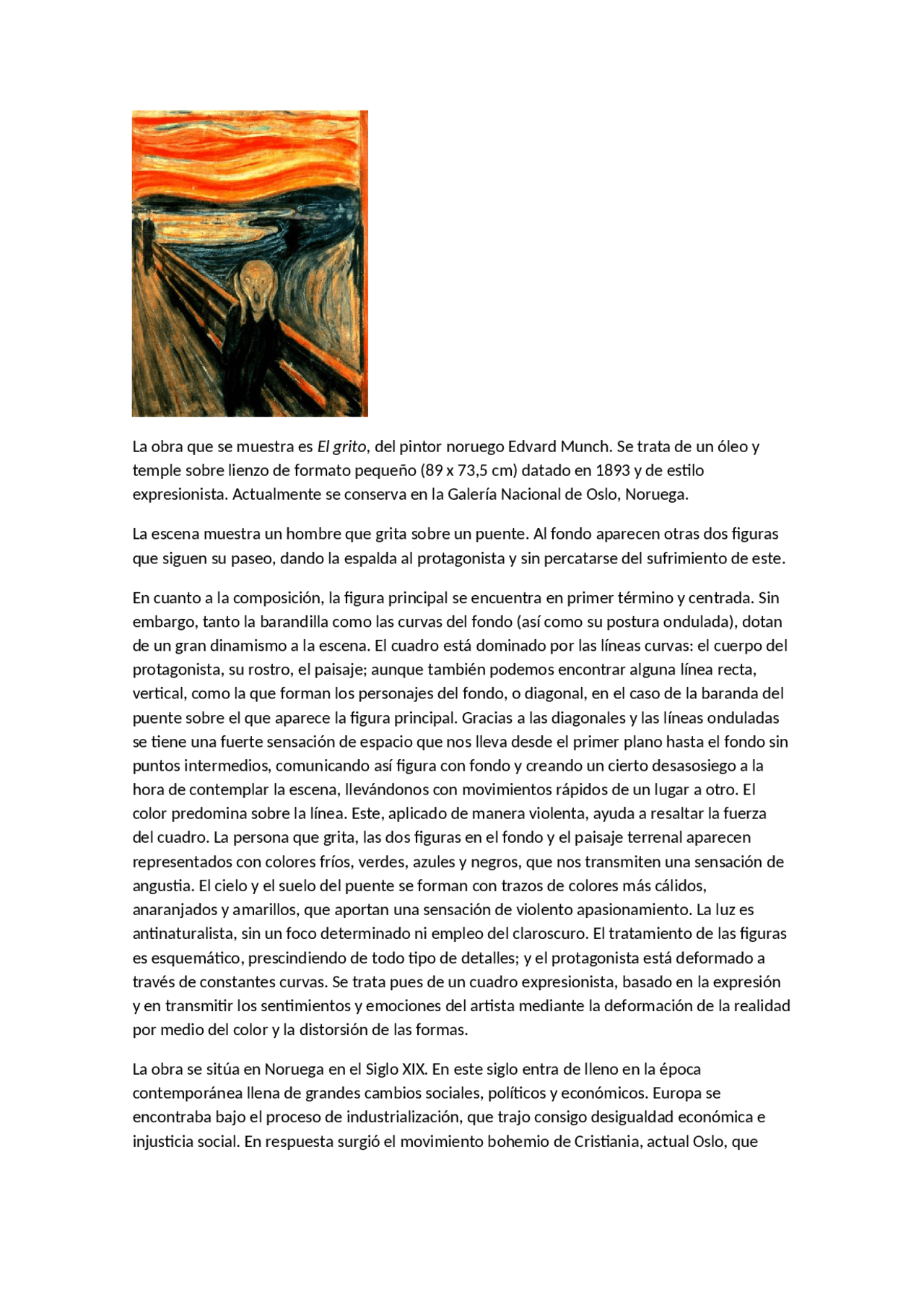 Comentario El grito, Edvard Munch | Ejercicios de Historia del Arte ...