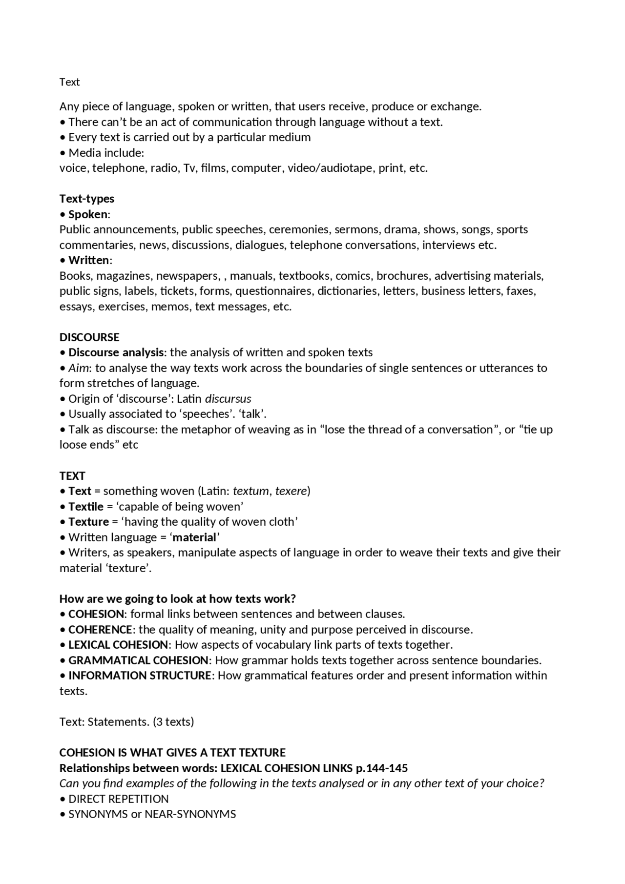 Working with texts- A core introduction to language analysis | Appunti ...