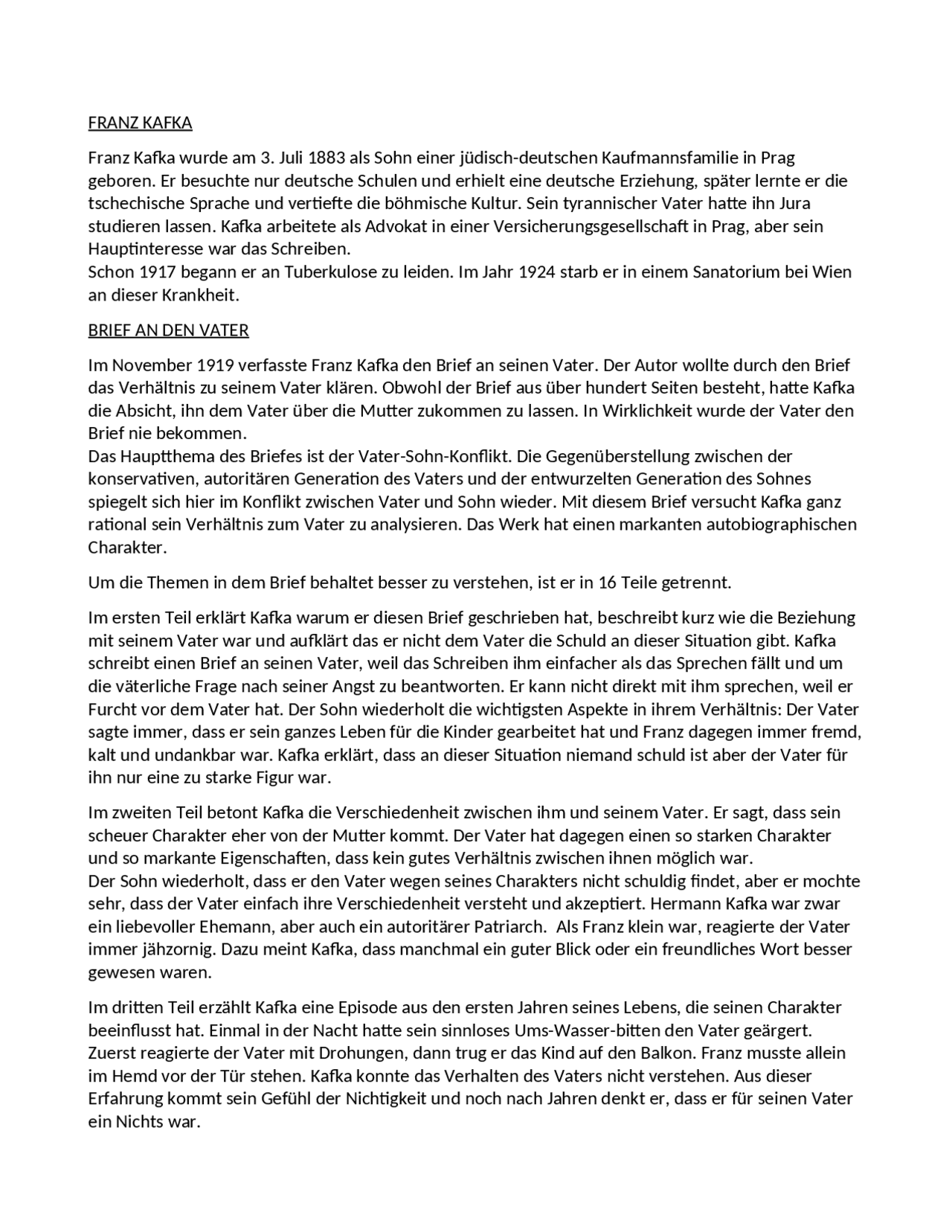 lettera a un padre kafka