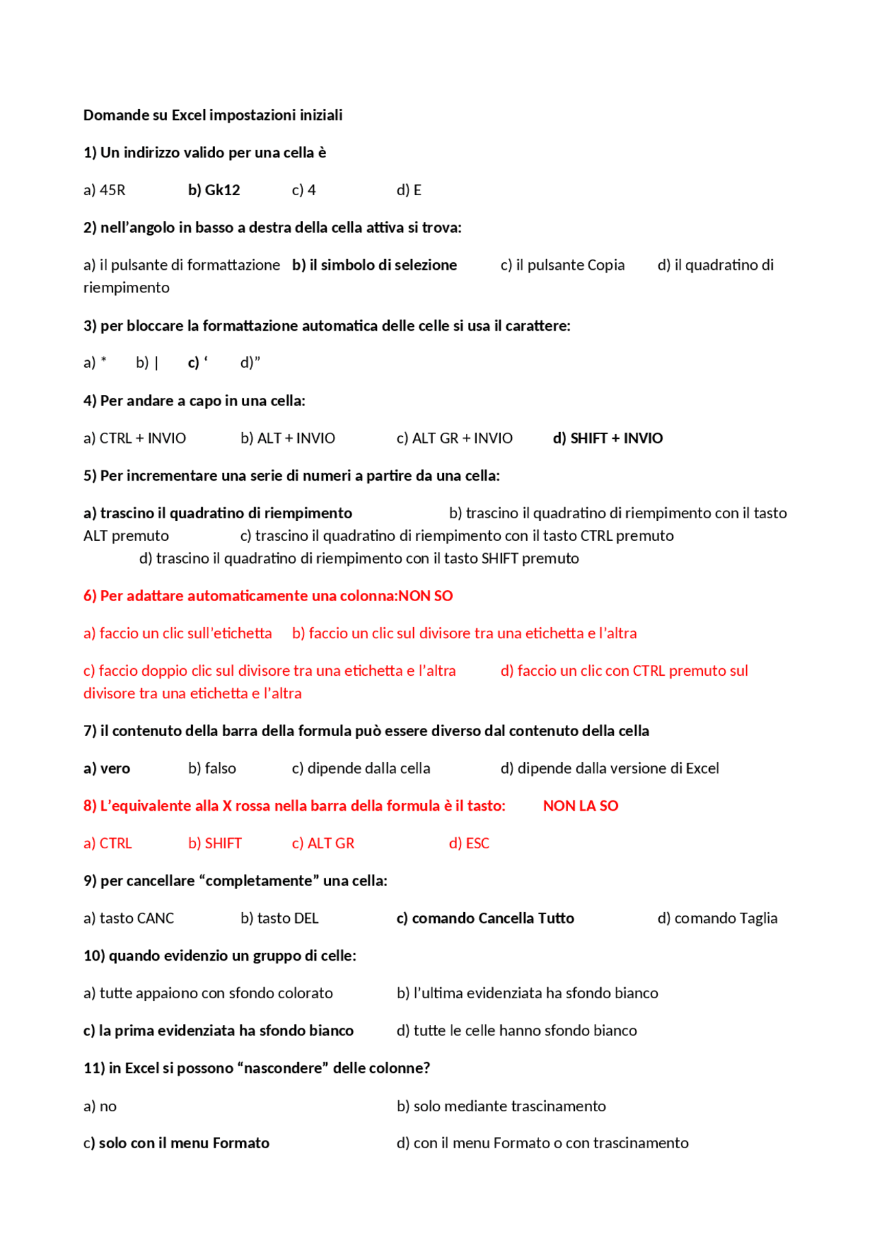 Simulazione test informatica - Docsity