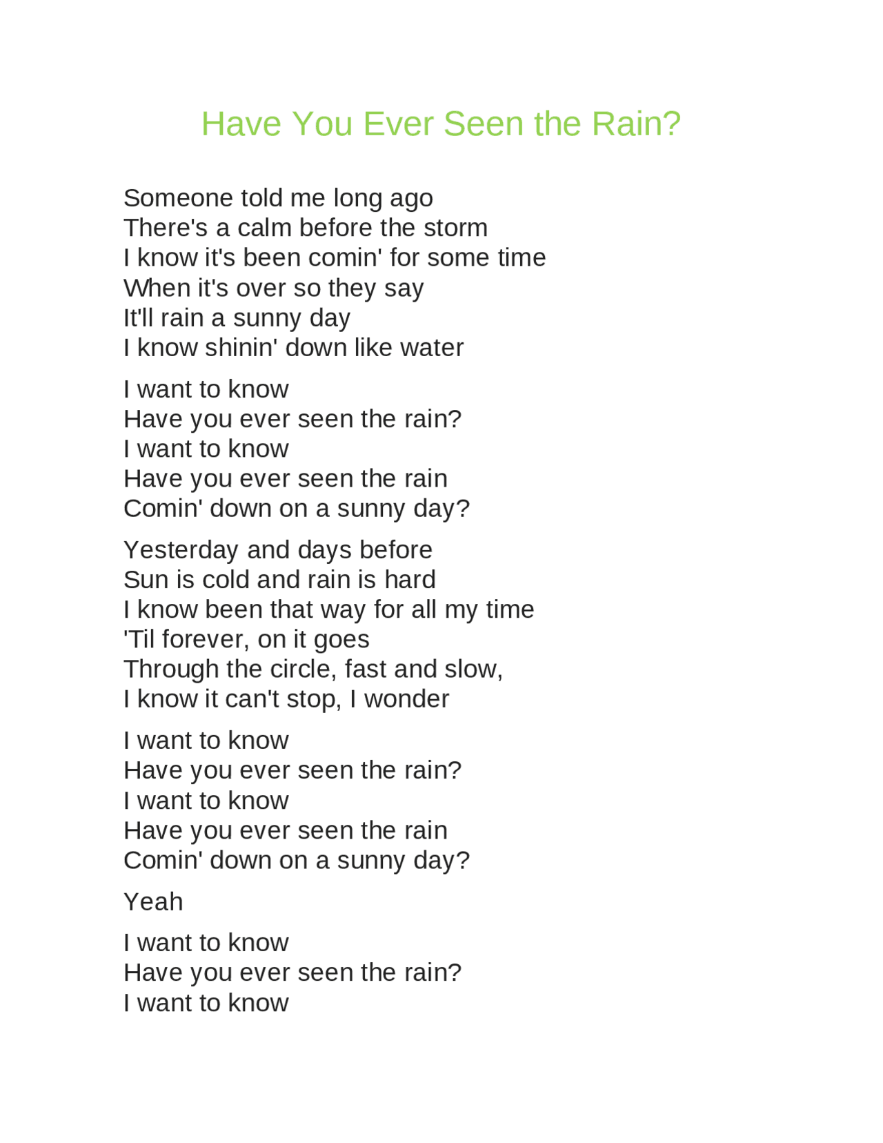 Have You Ever Seen The Rain Struggle Jennings Have You Ever Seen the Rain - Docsity