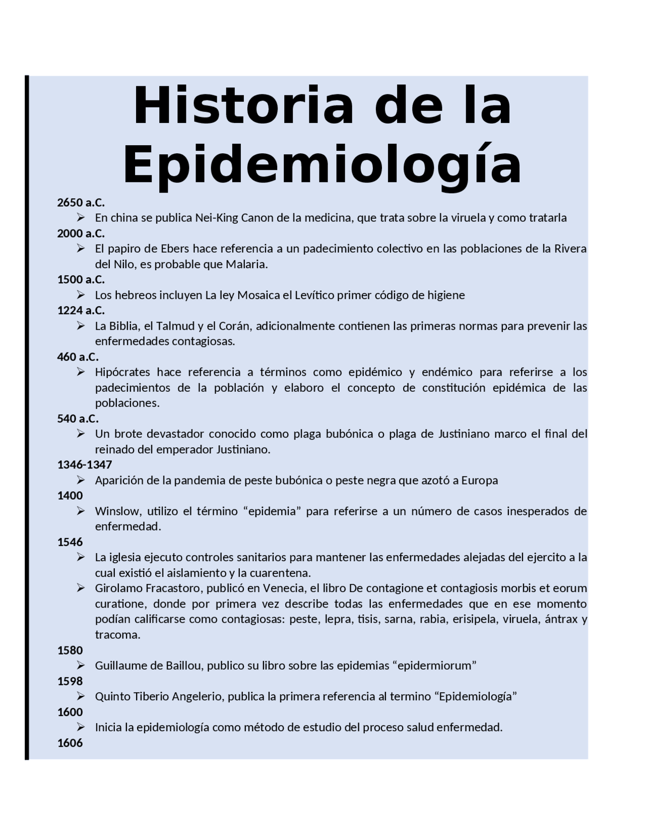 Historia de la Epidemiologia Monografías, Ensayos de Epidemiología Docsity Historia de la Epidemiologia Monografías, Ensayos de Epidemiología Docsity