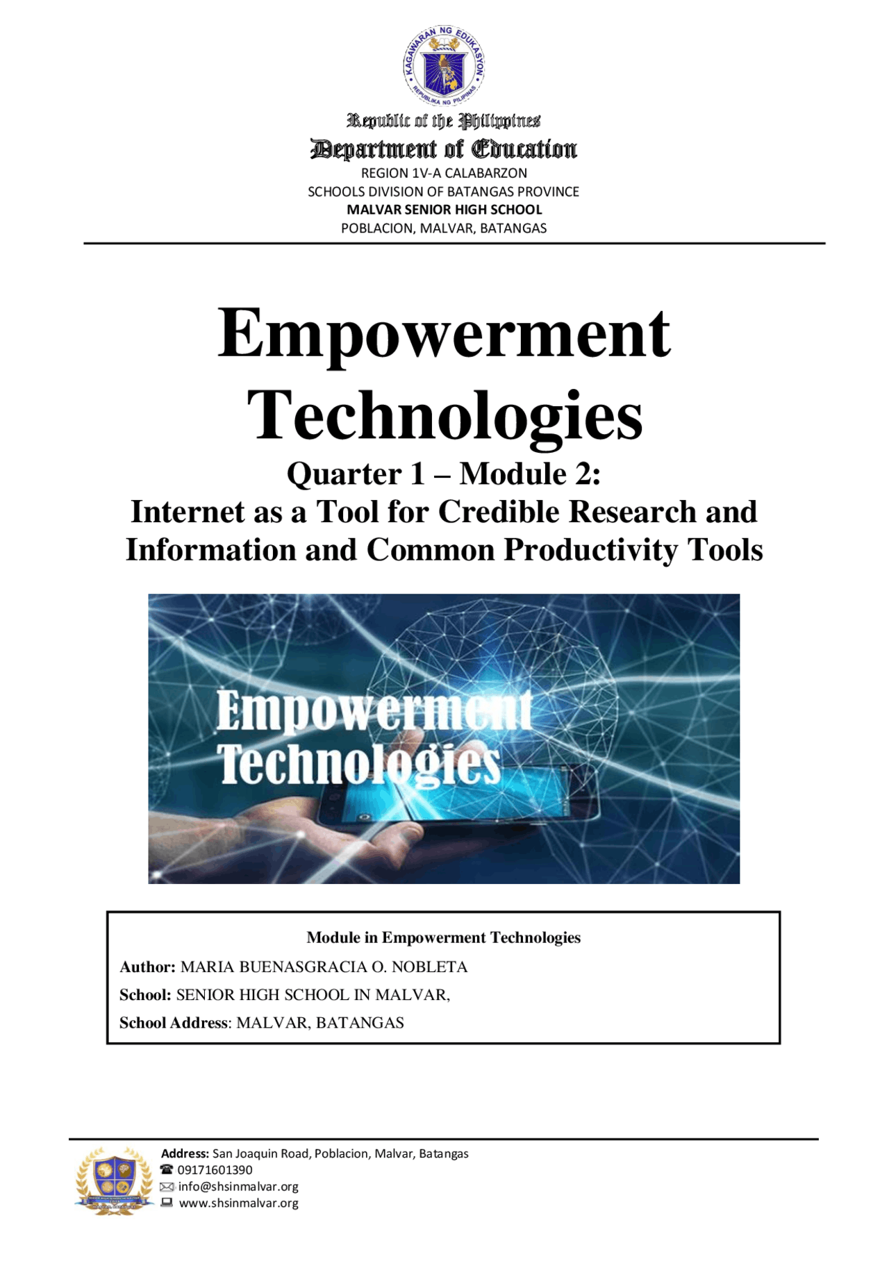 Empowerment Technologies Module 2 - Docsity