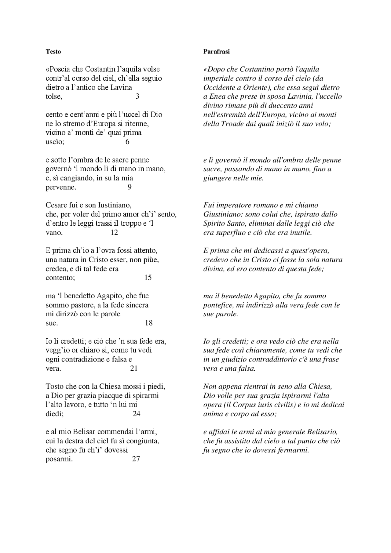 parafrasi del primo canto del paradiso