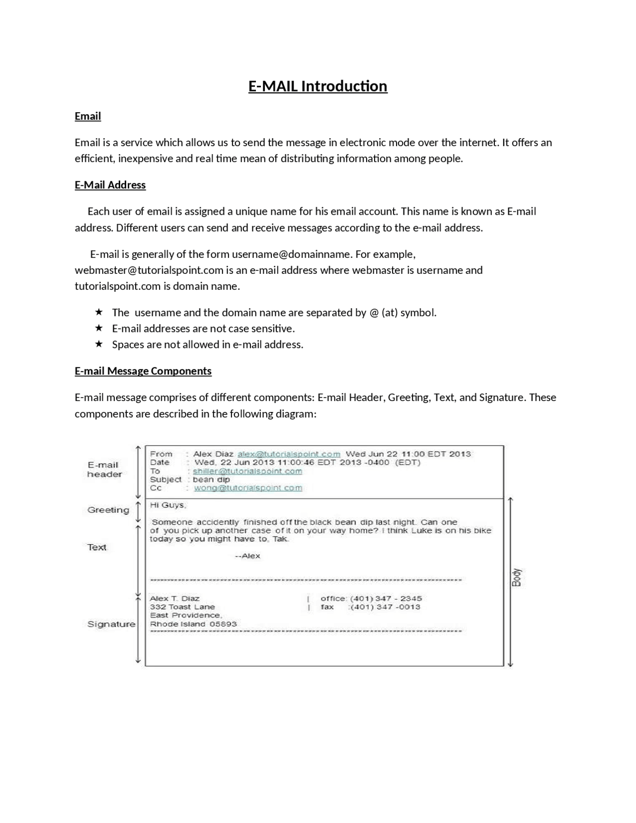 EMail introduction on what is EMail - Docsity