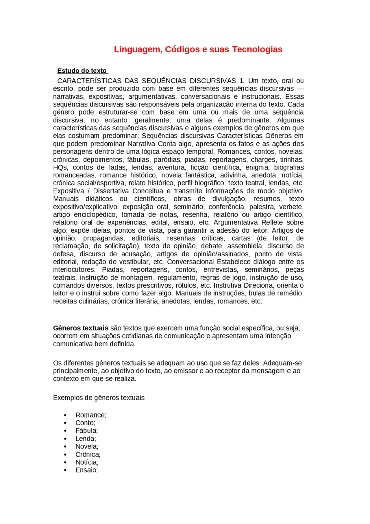 Enem. Linguagem, códigos e suas tecnologias - Docsity