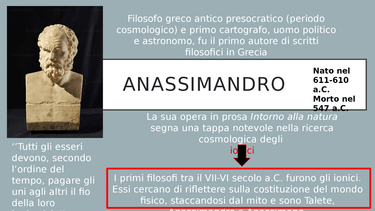 Il pensiero del filosofo Anassimandro - Docsity