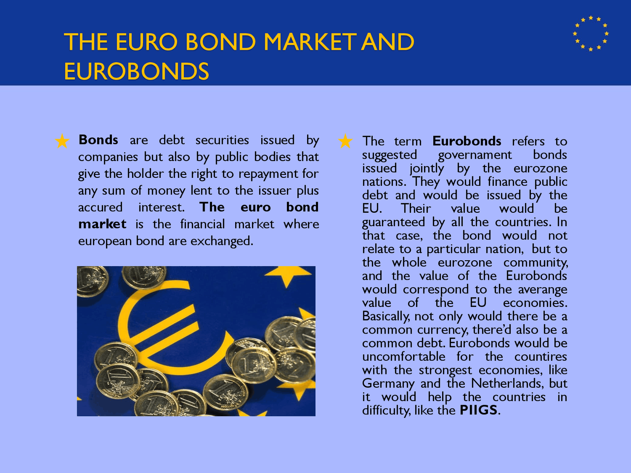 Eurobonds e il mercato dei bond in Europa - Docsity