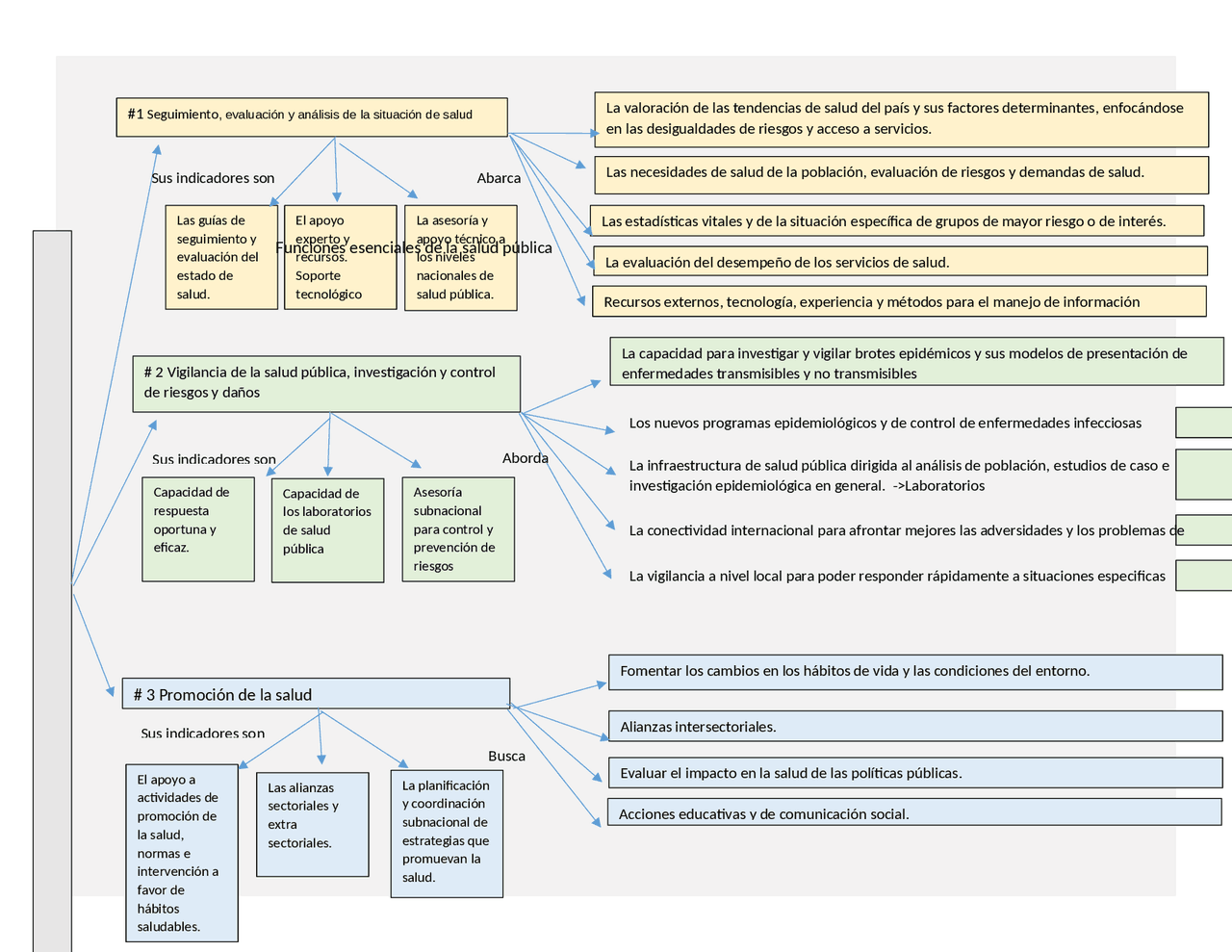 Mapa conceptual de las funciones esenciales de la salud publica
