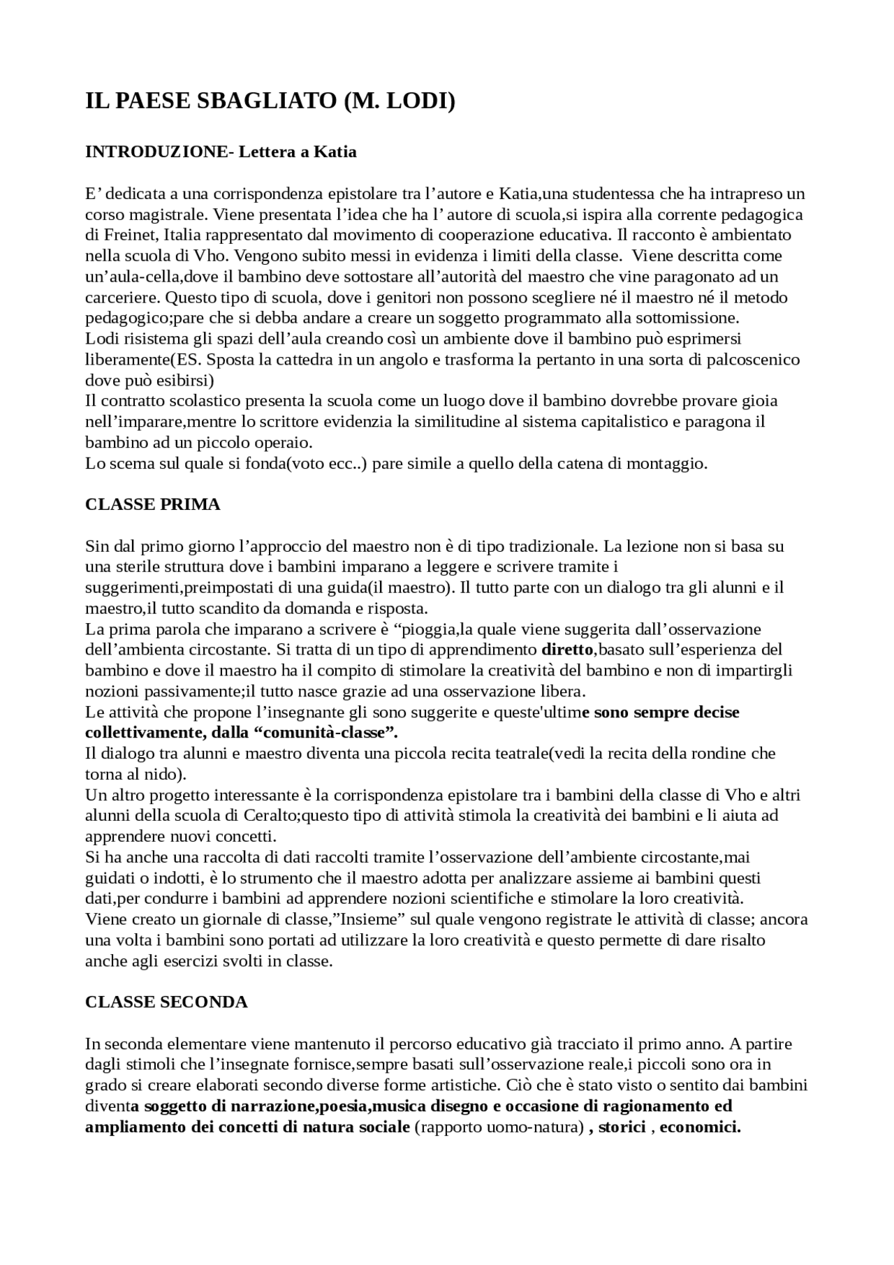 Il Paese Sbagliato Di Mario Lodi Docsity il-paese-sbagliato-di-mario-lodi-docsity