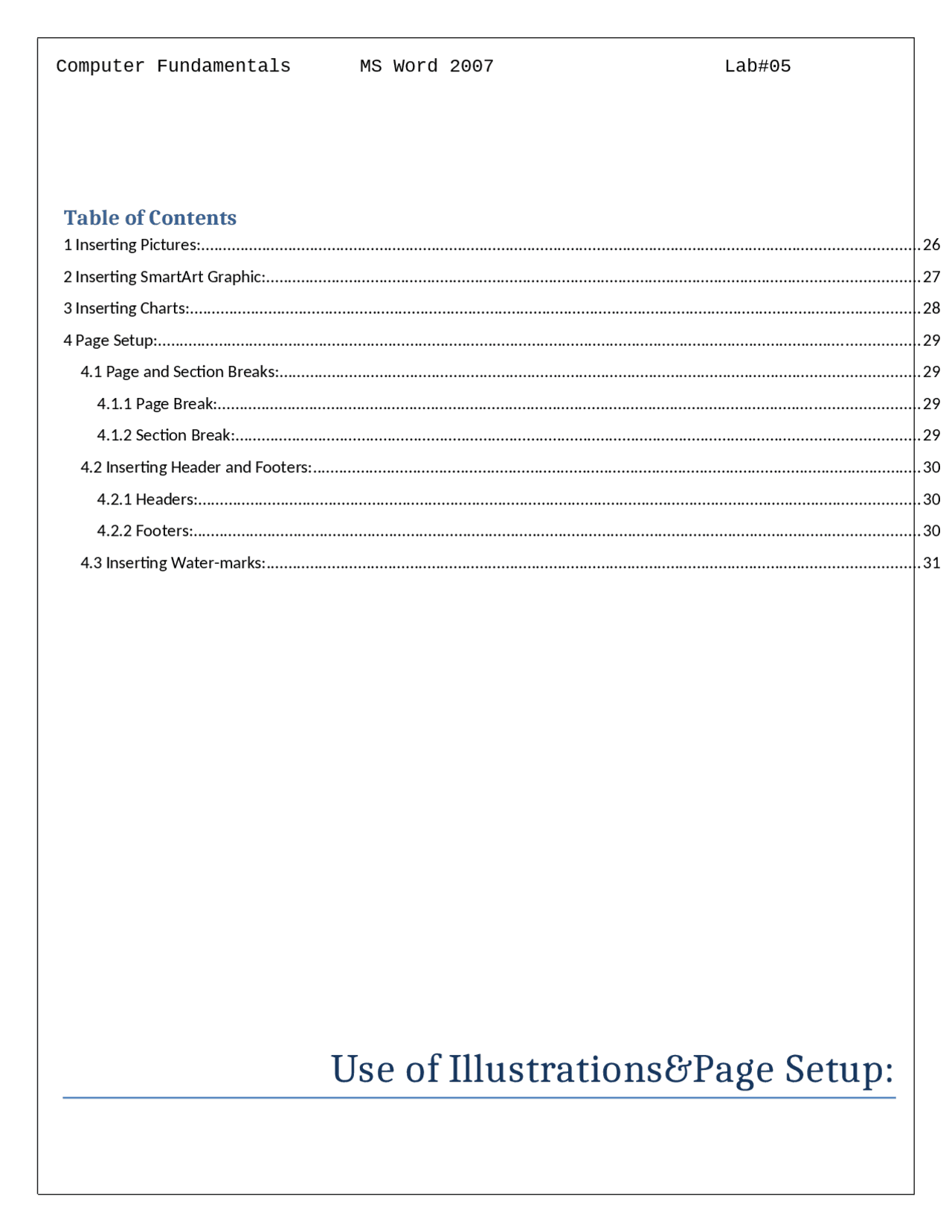 Computer Lab Index Page Lab report for computer fundamentals - Docsity