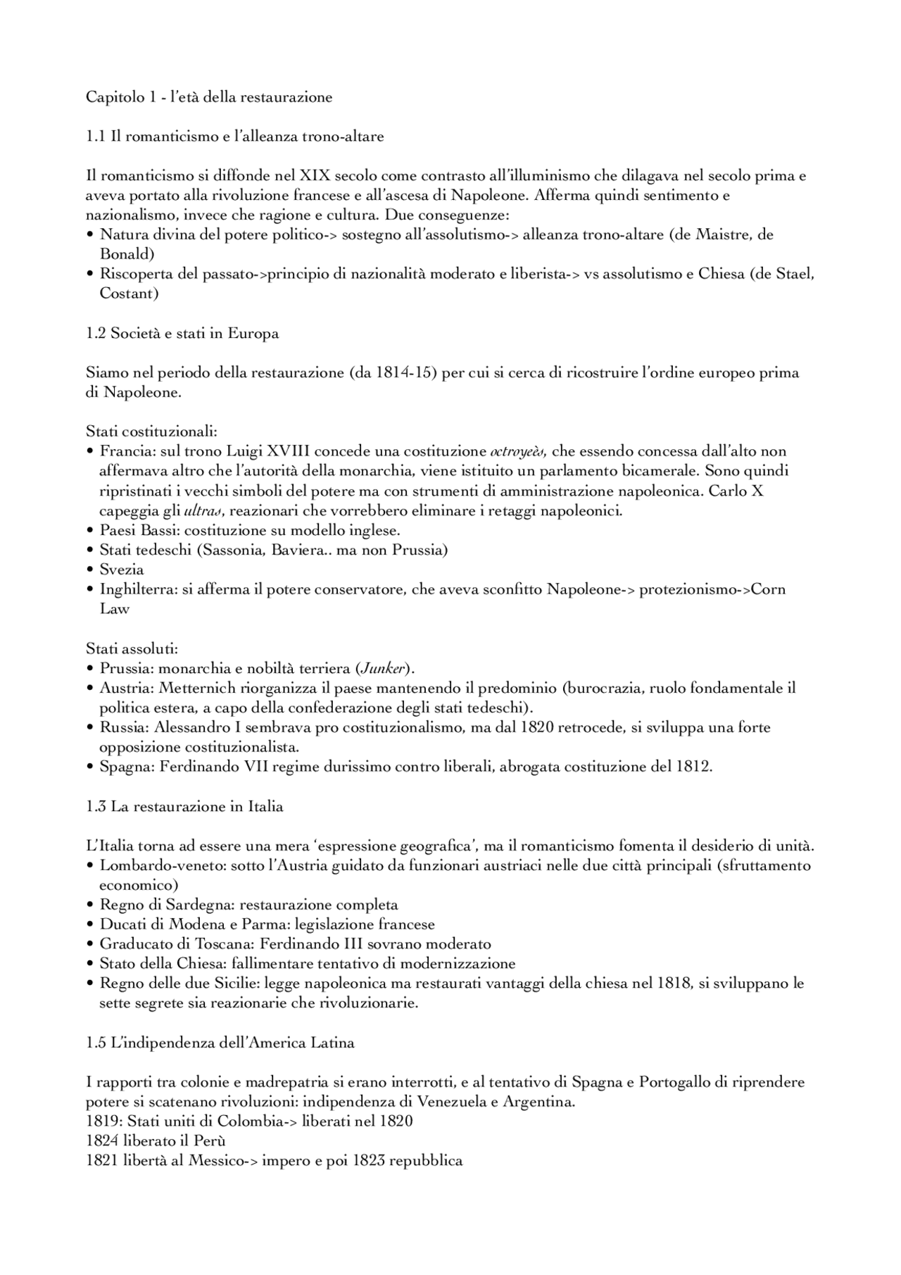 Storia contemporanea Canavero Docsity