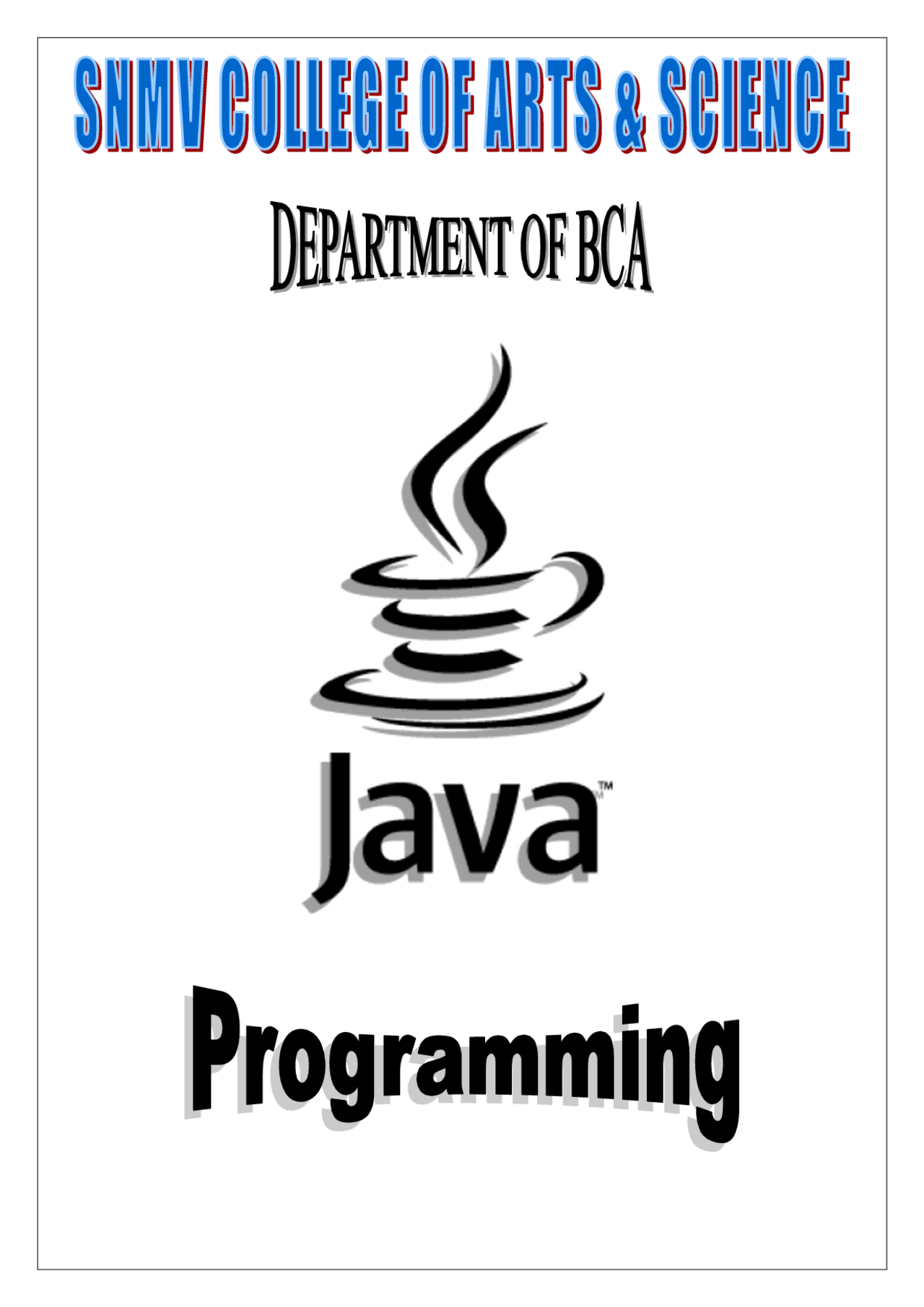 Java programming - B.sc - Docsity
