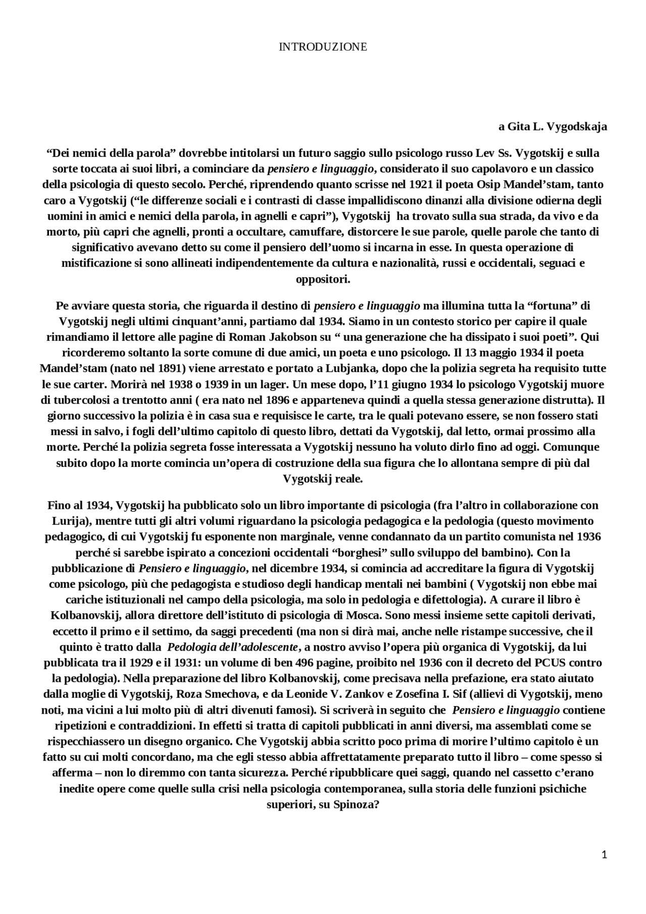 pensiero e linguaggio vygotskij libro
