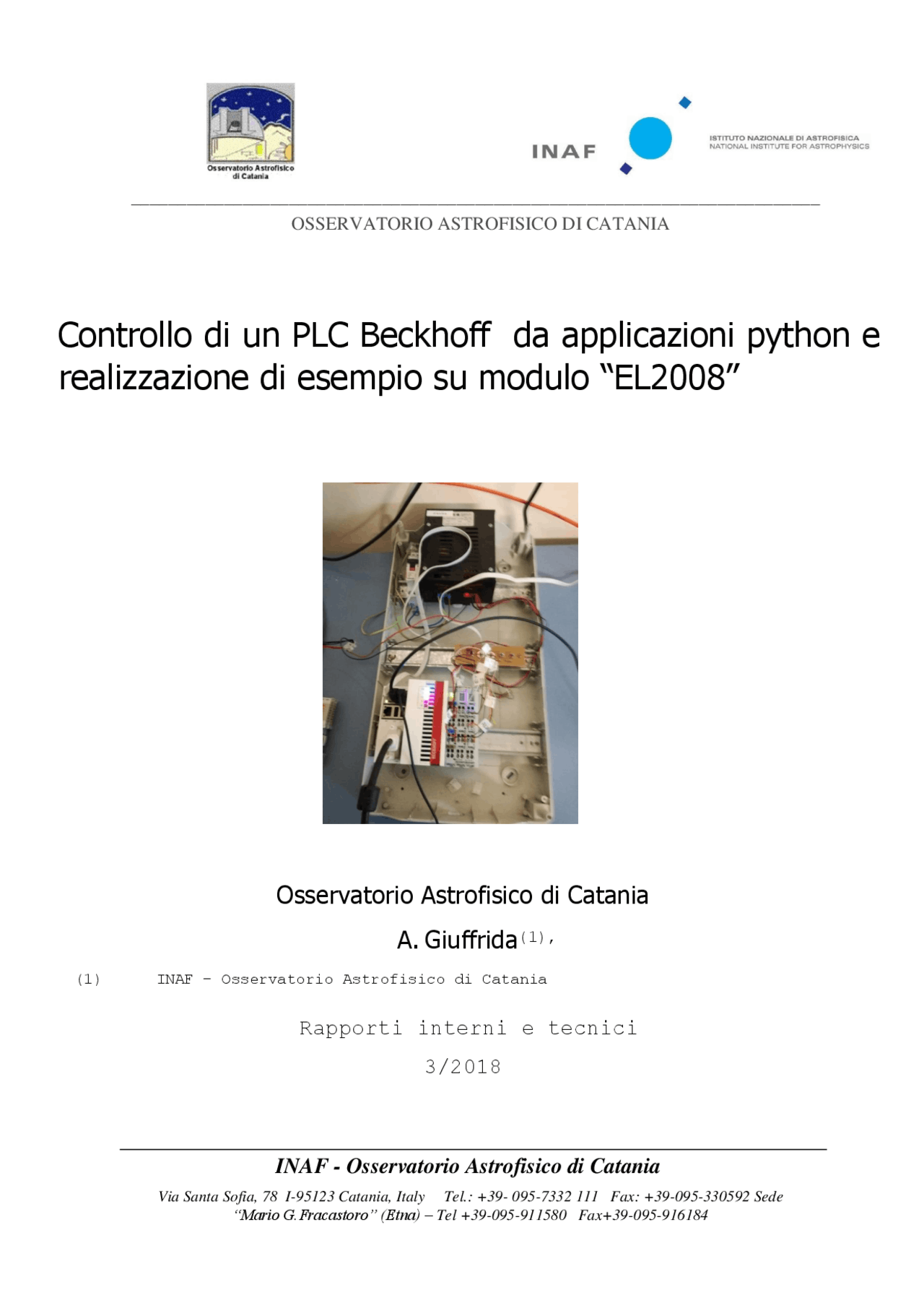 Controllo PLC via Python | Appunti di Elettronica | Docsity