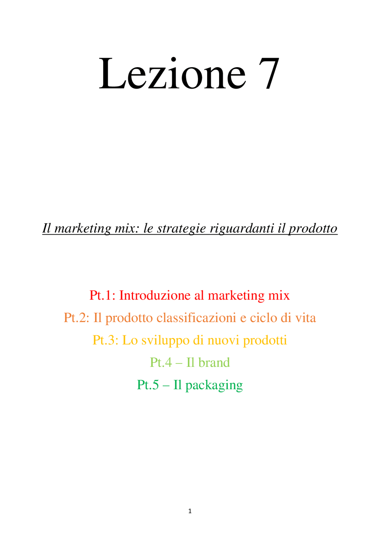 7° Lezione Marketing (Disegno Industriale UNIFI) Docsity