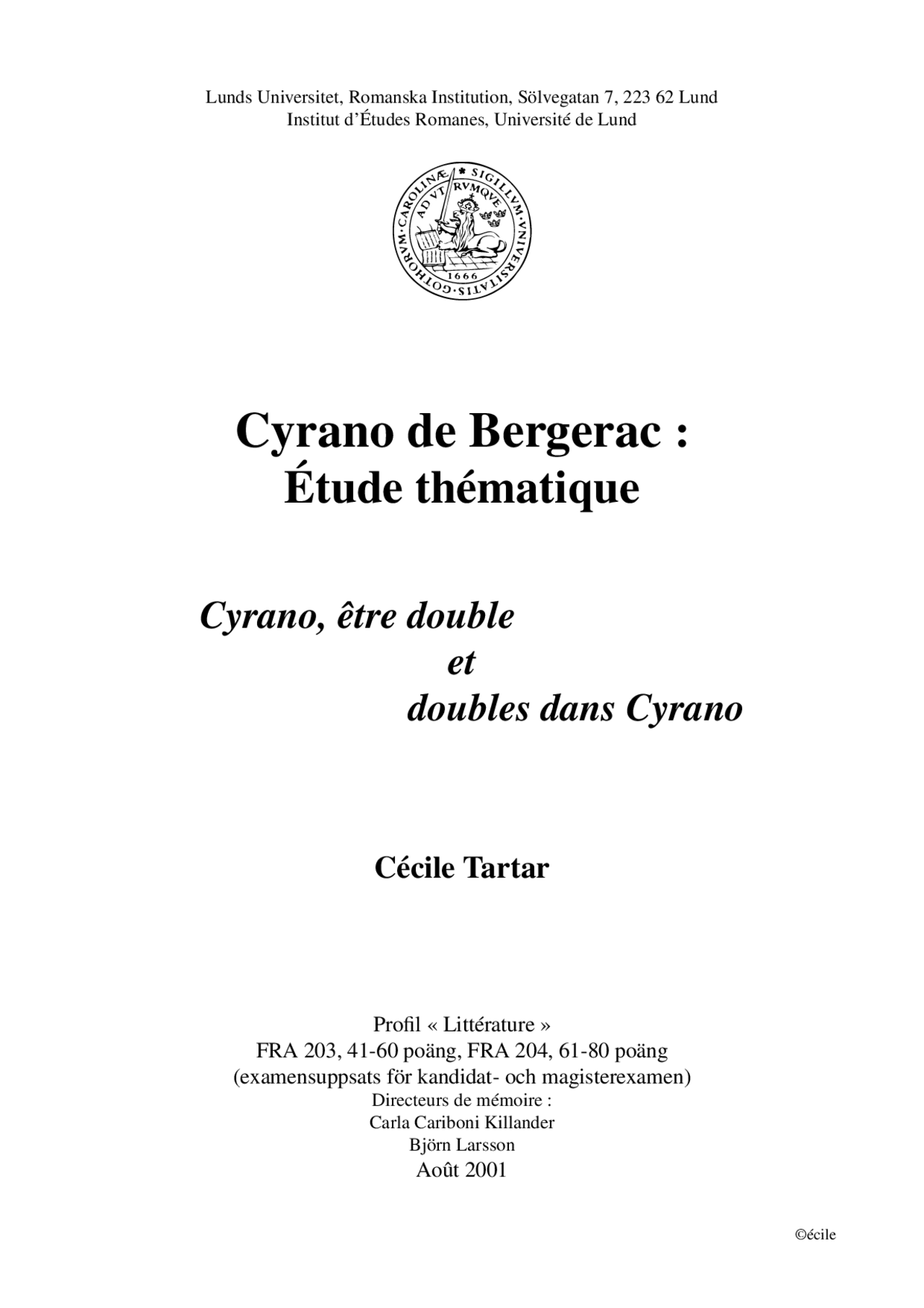 Cyrano de Bergerac résumé acte par acte et analyse des thèmes  Docsity