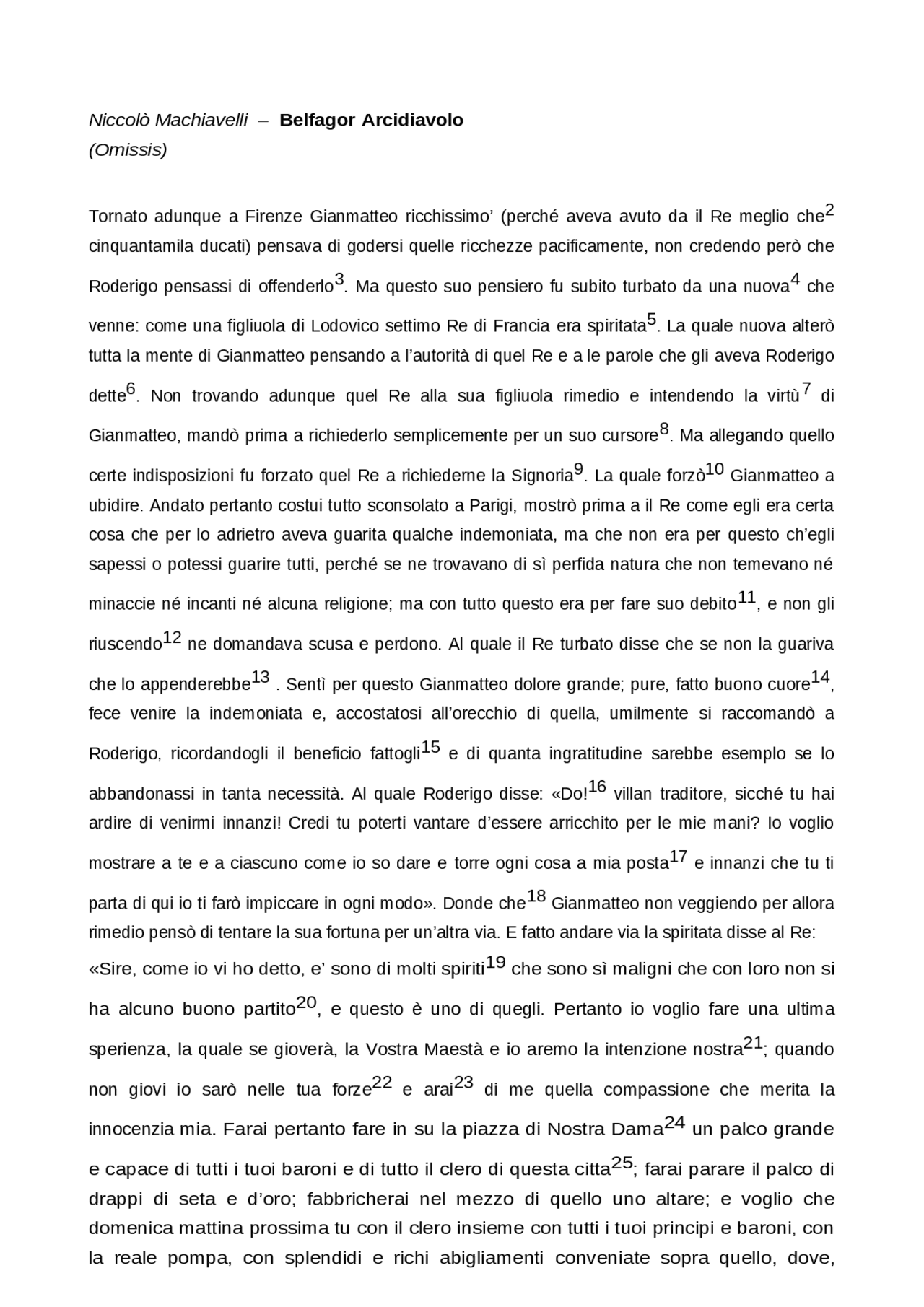 Analisi di Belfagor arcidiavolo Docsity