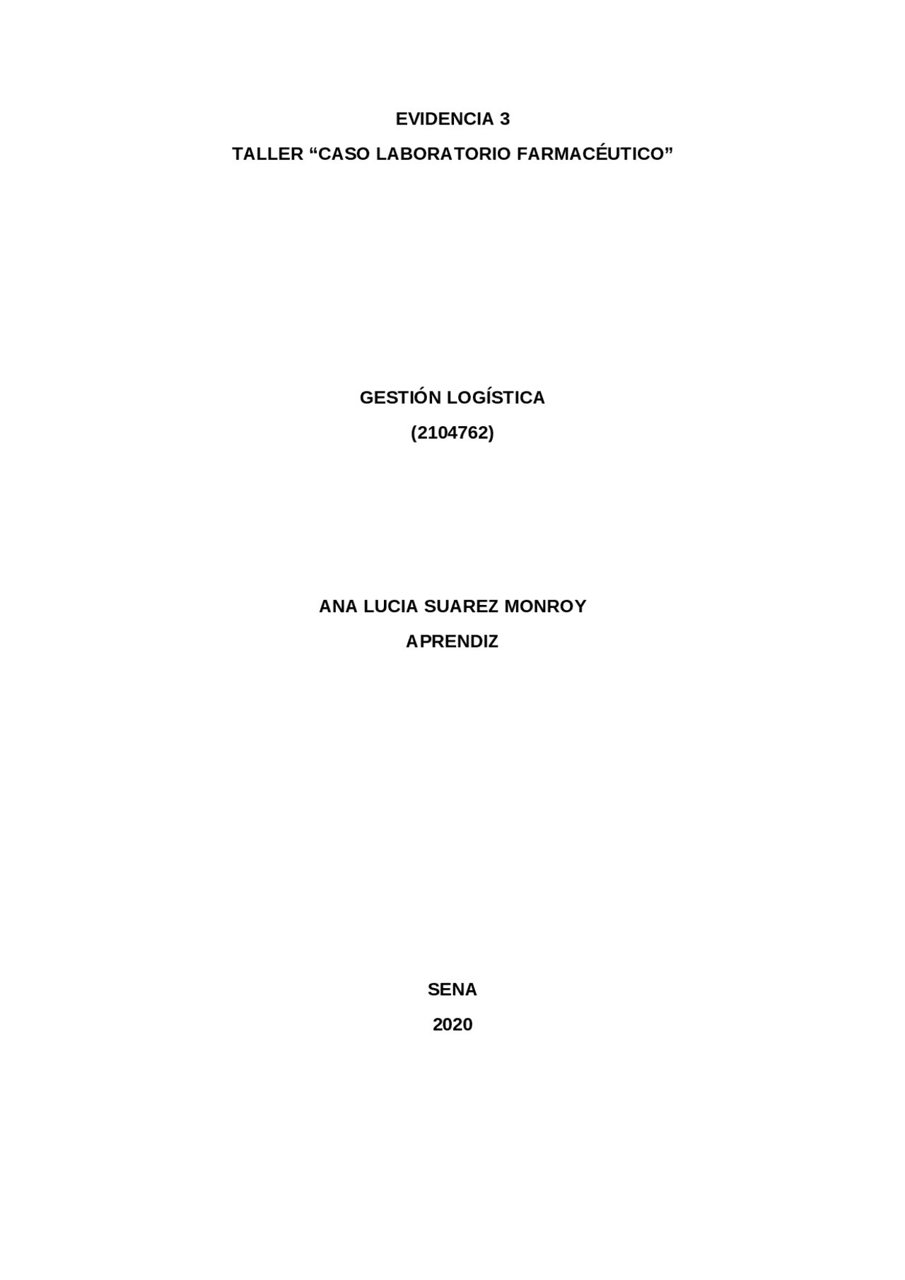 caso laboratorio farmaceutico | Apuntes de Literatura Española | Docsity