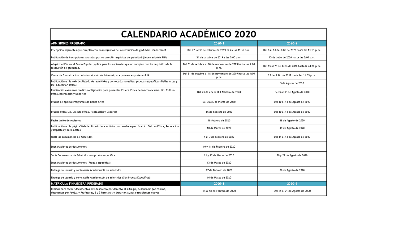 Calendario academico uniandes 8 semanas 6