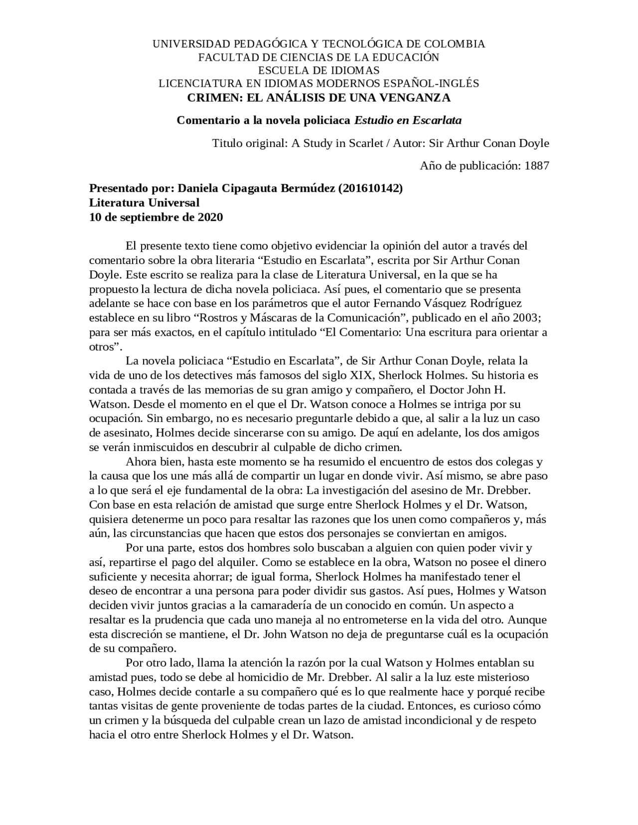 Resena Estudio En Escarlata Docsity