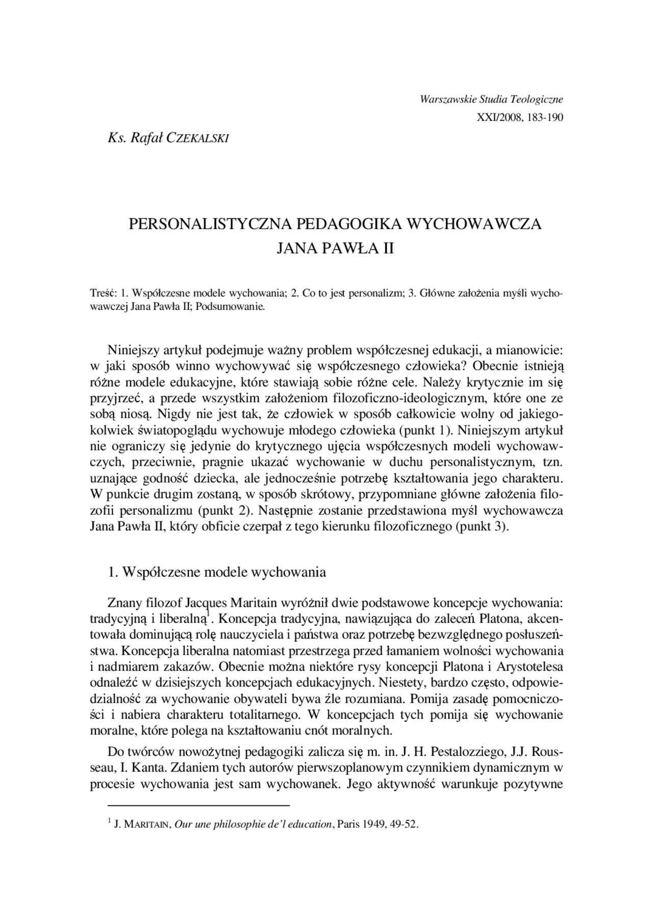 Personalistyczna Pedagogika Wychowawcza Jan Paw a II Docsity personalistyczna-pedagogika-wychowawcza-jan-paw-a-ii-docsity