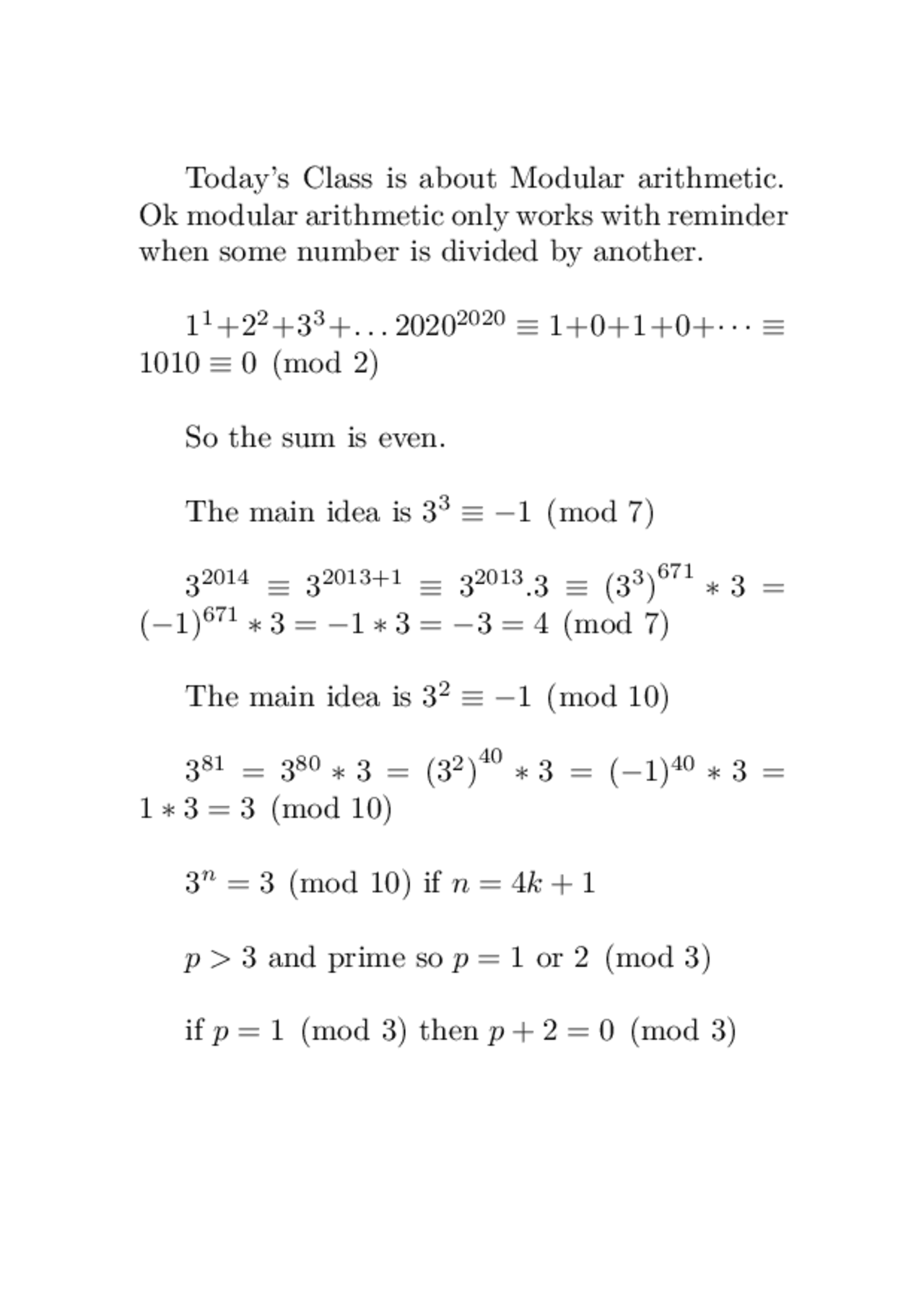 Modular Arithmetic Basics - Docsity