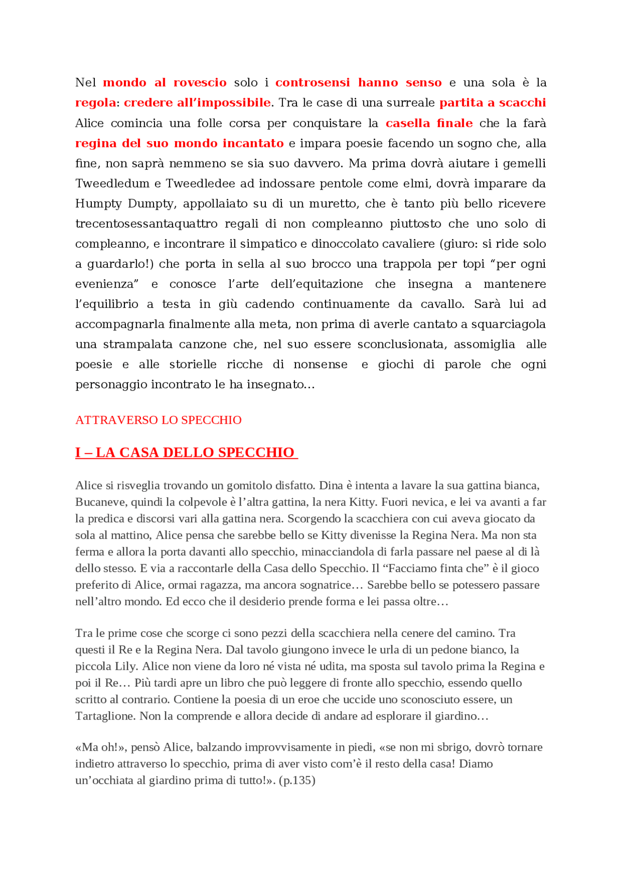 alice attraverso lo specchio libro