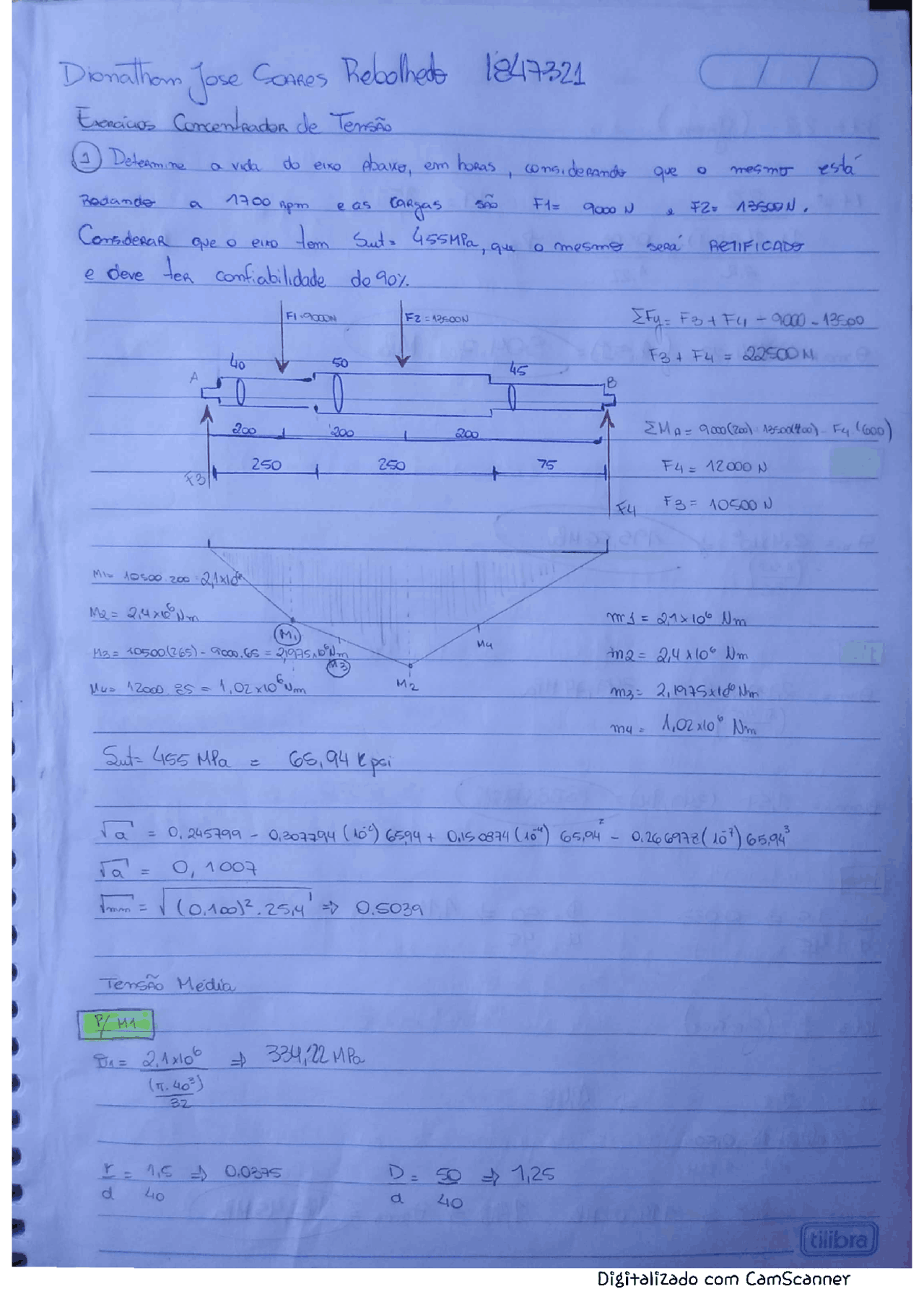 Exercício Elementos De Maquina Docsity