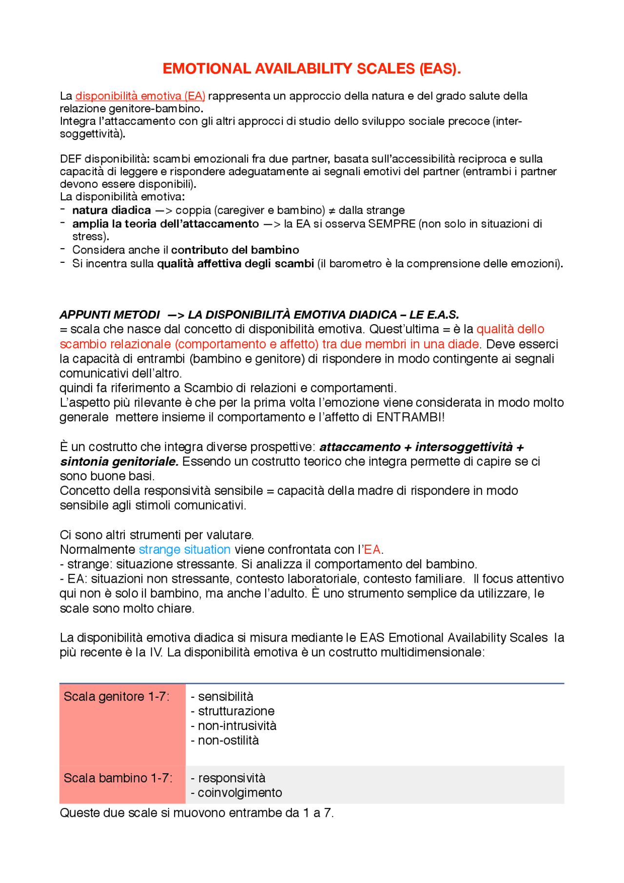 EAS - Emotional Availability Scales | Appunti di Psicologia Dinamica ...