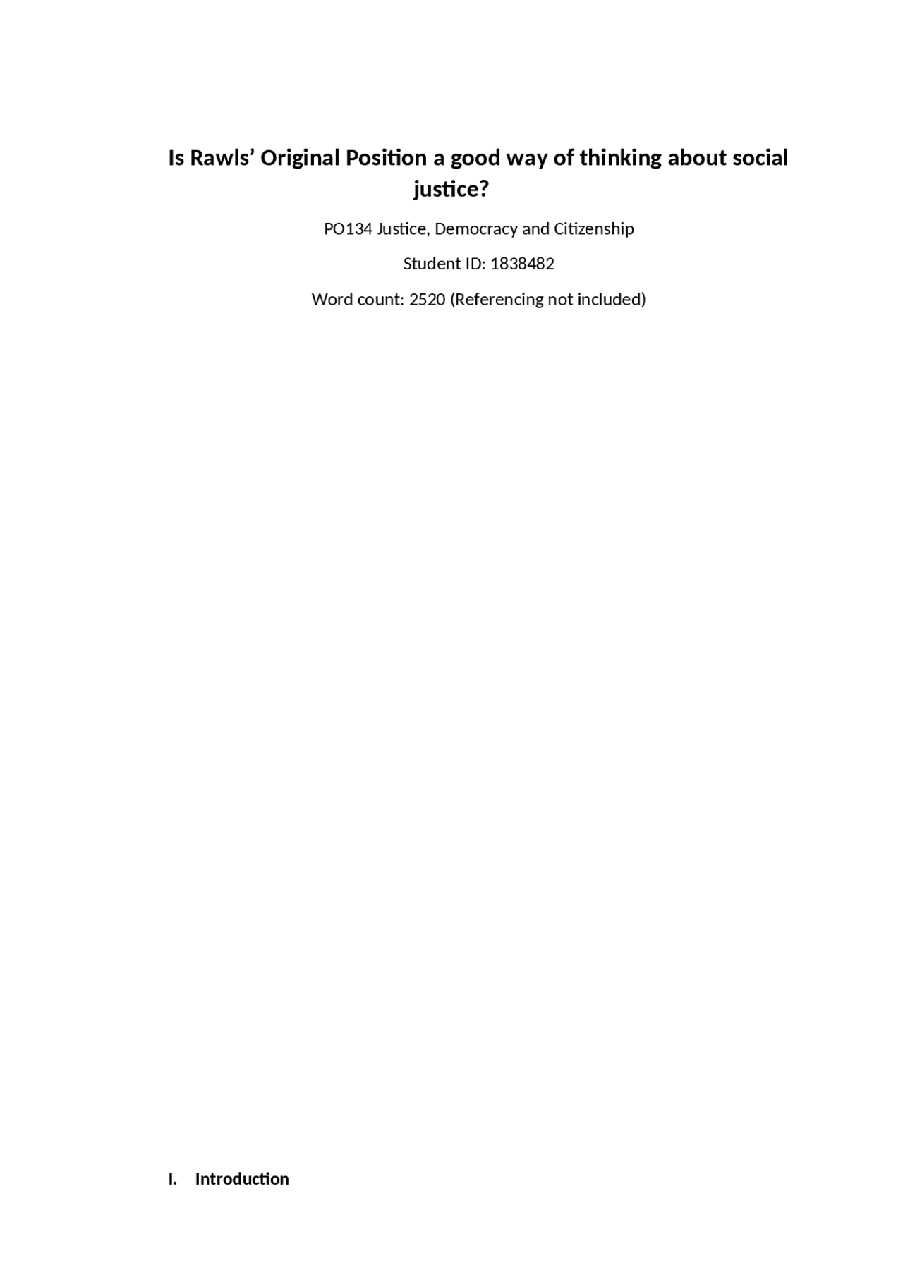 Is Rawls’ Original Position a good way of thinking about social justice ...